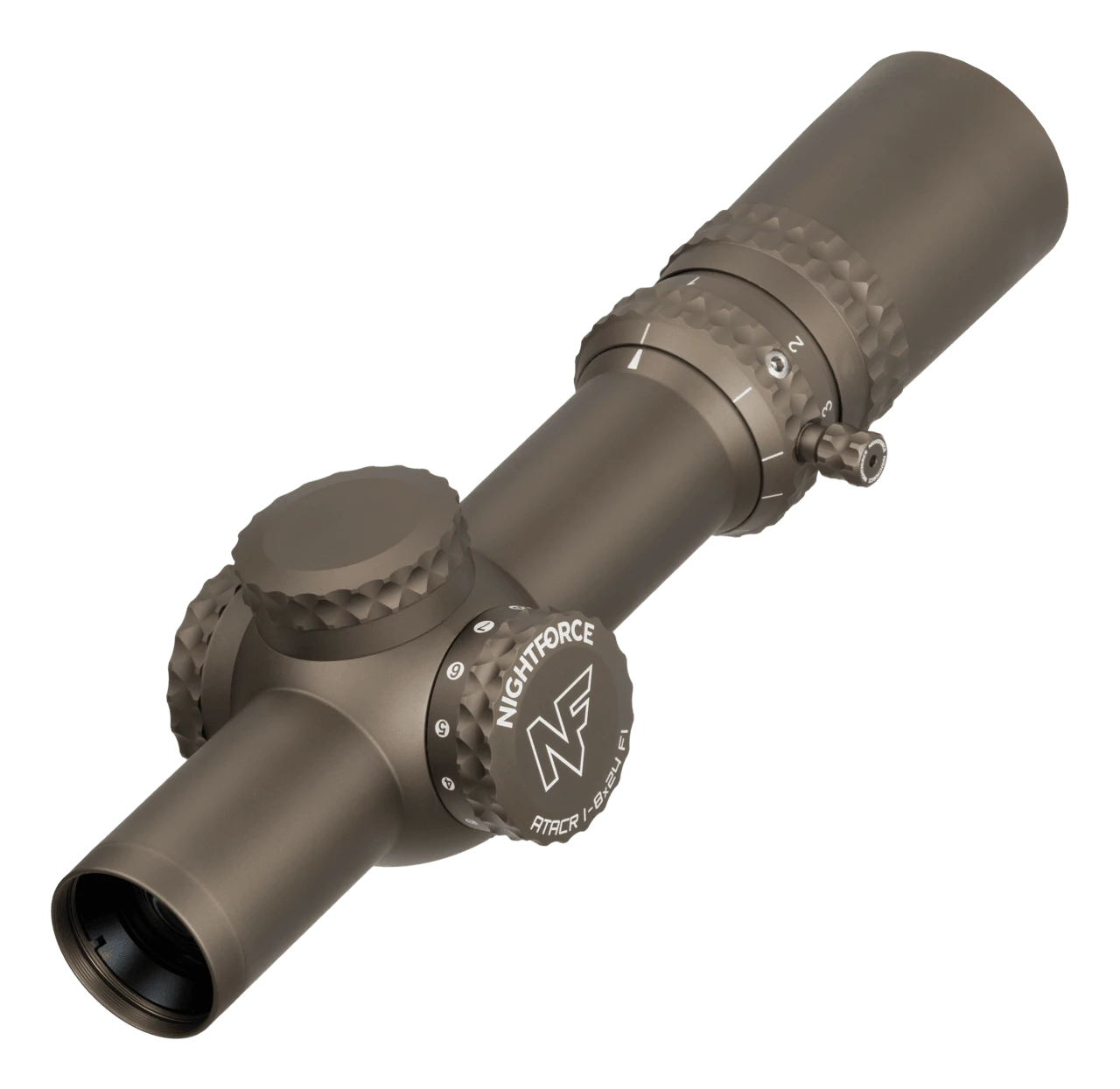 Nightforce Kikarsikte ATACR 1-8x24 F1 1/4 MOA FC-DMx belyst, Dark Earth
