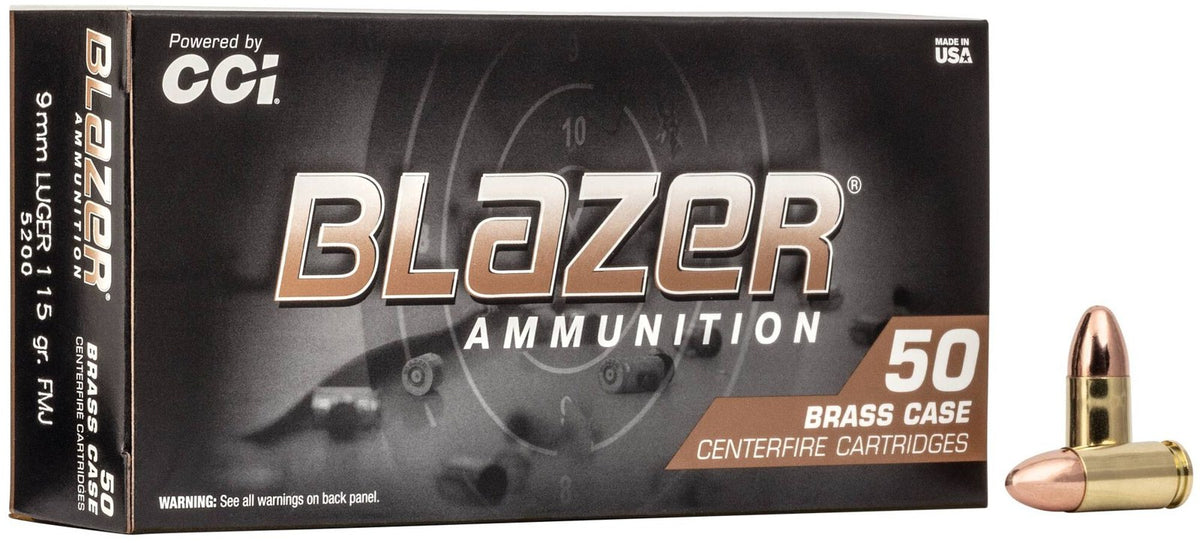 CCI - 9mm Luger - Blazer Brass - 115 gr - FMJ - 50/Box