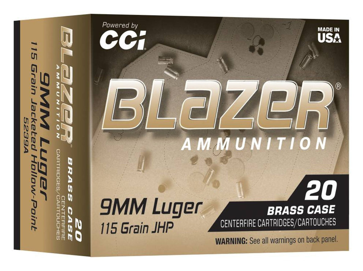 CCI - 9mm Luger - Blazer Brass - 115 gr - JHP - 50/Box