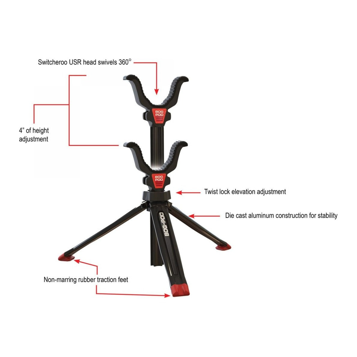 BOG Rapid Rest skjutstöd tripod kompakt 18–28 cm – bild 2