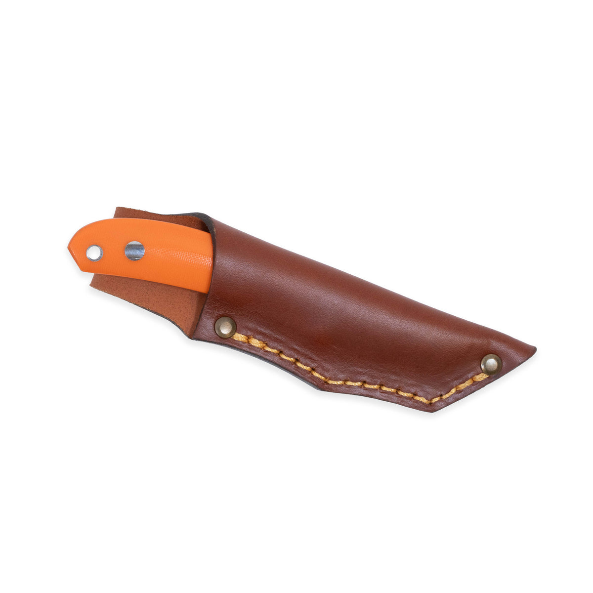 Casström Safari Mini Hunter kniv Orange G10, slida i läder – bild 3