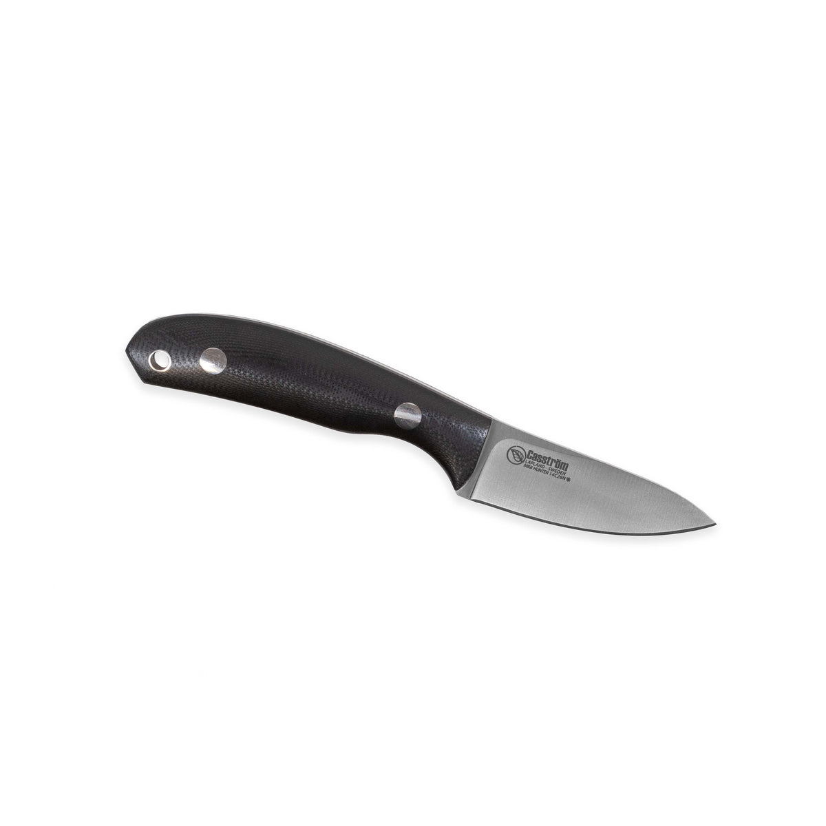 Casström Safari Mini Hunter kniv Svart G10, slida i läder – bild 2
