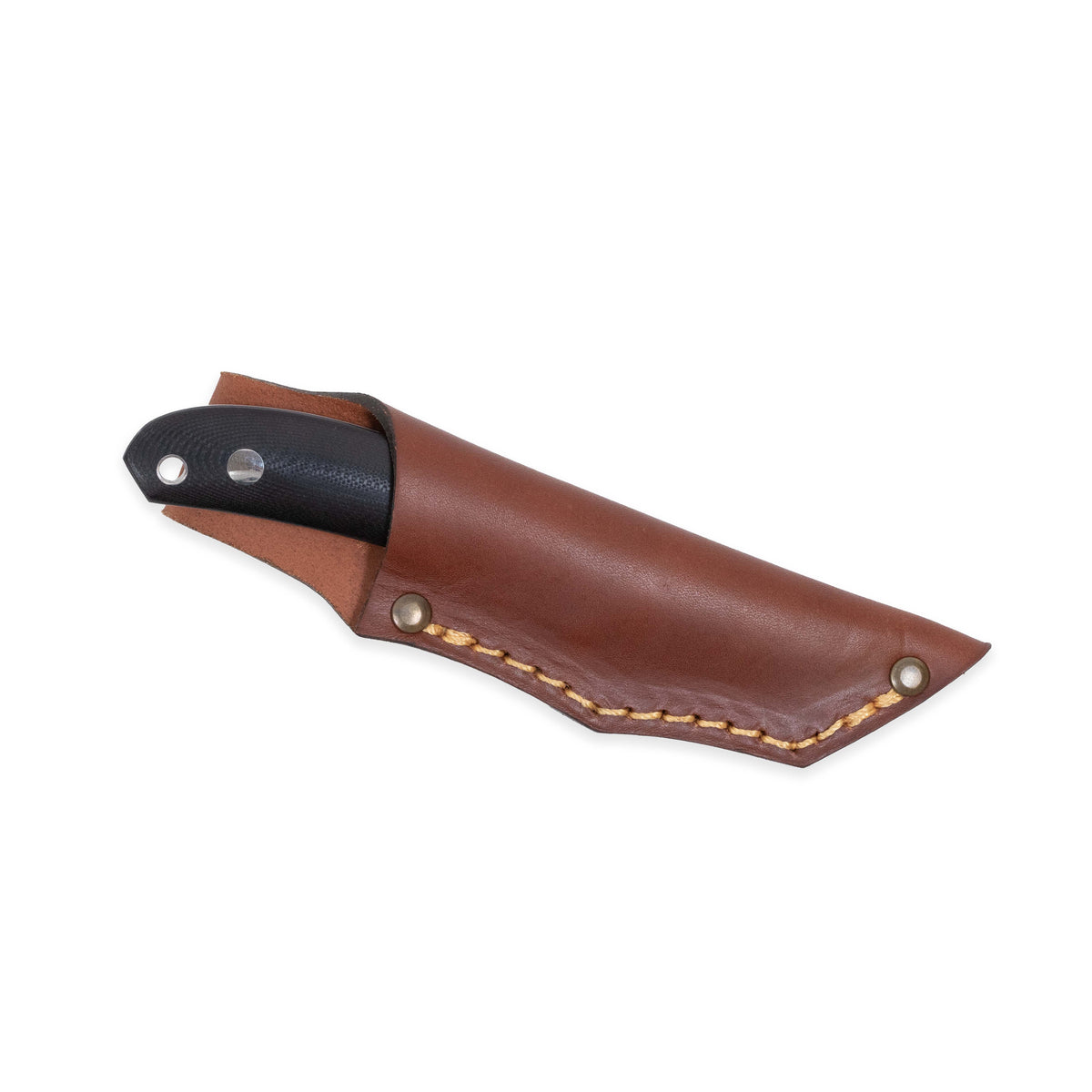 Casström Safari Mini Hunter kniv Svart G10, slida i läder – bild 3