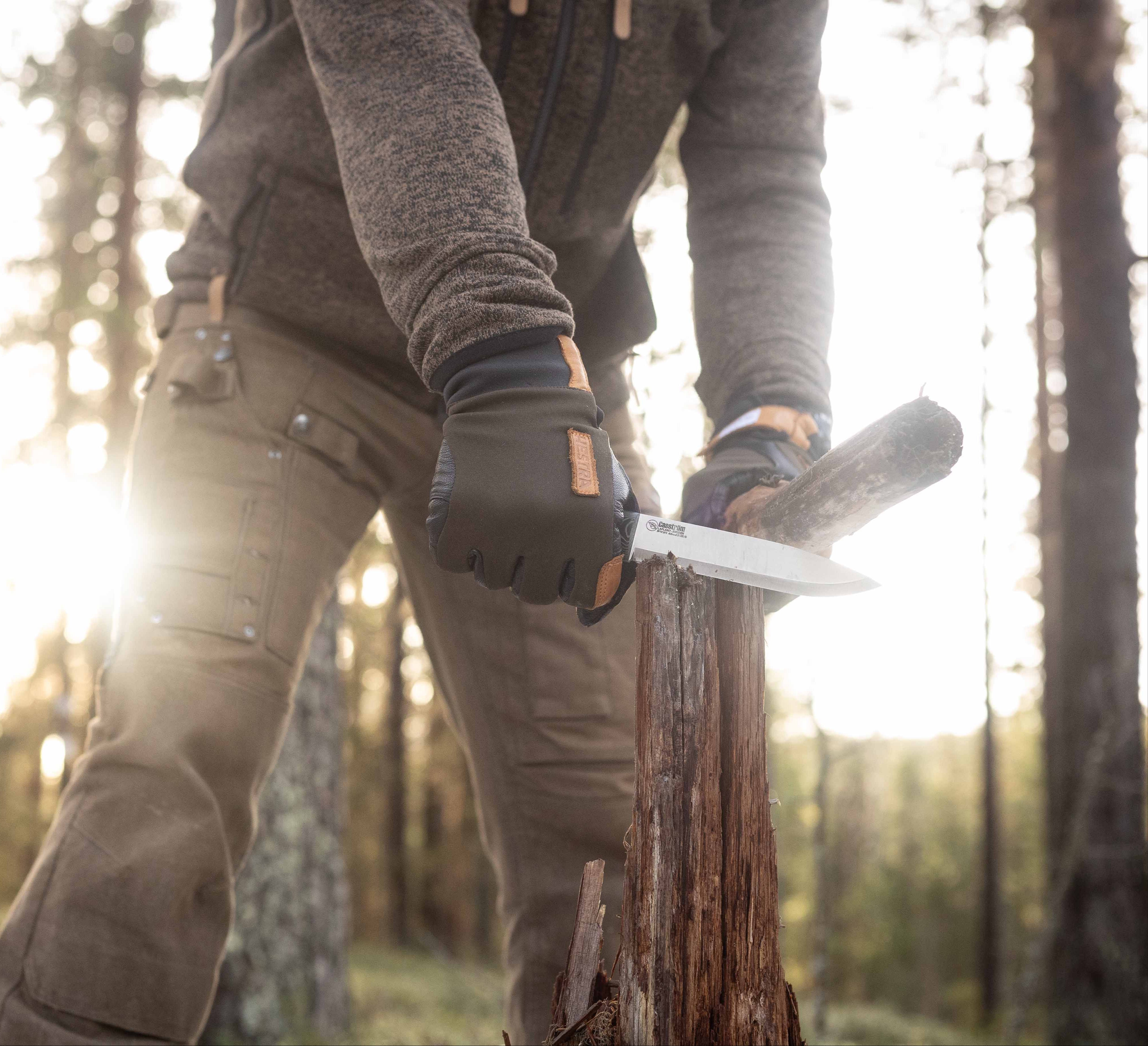 Casström No.14 SFK kniv Grön micarta & A8 Mod, slida i läder – bild 5