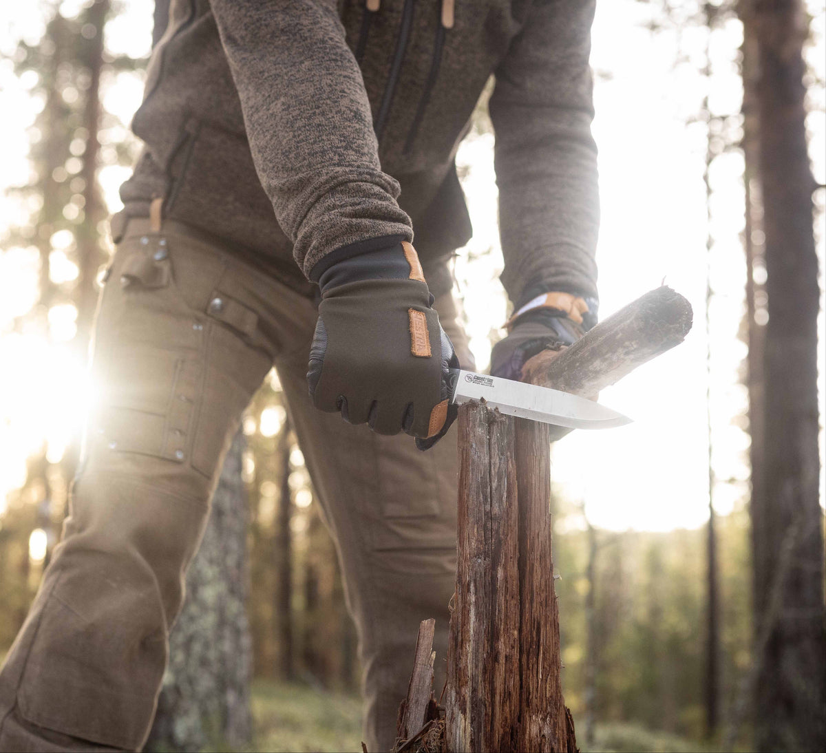 Casström No.14 SFK kniv Grön micarta & A8 Mod, slida i läder – bild 5