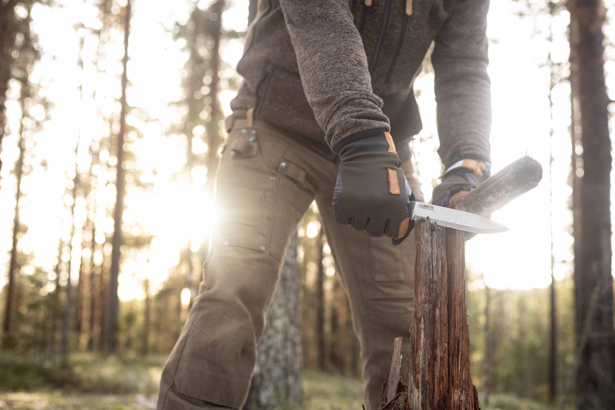 Casström No.14 SFK kniv Grön micarta, slida i läder inkl. tändstål – bild 5