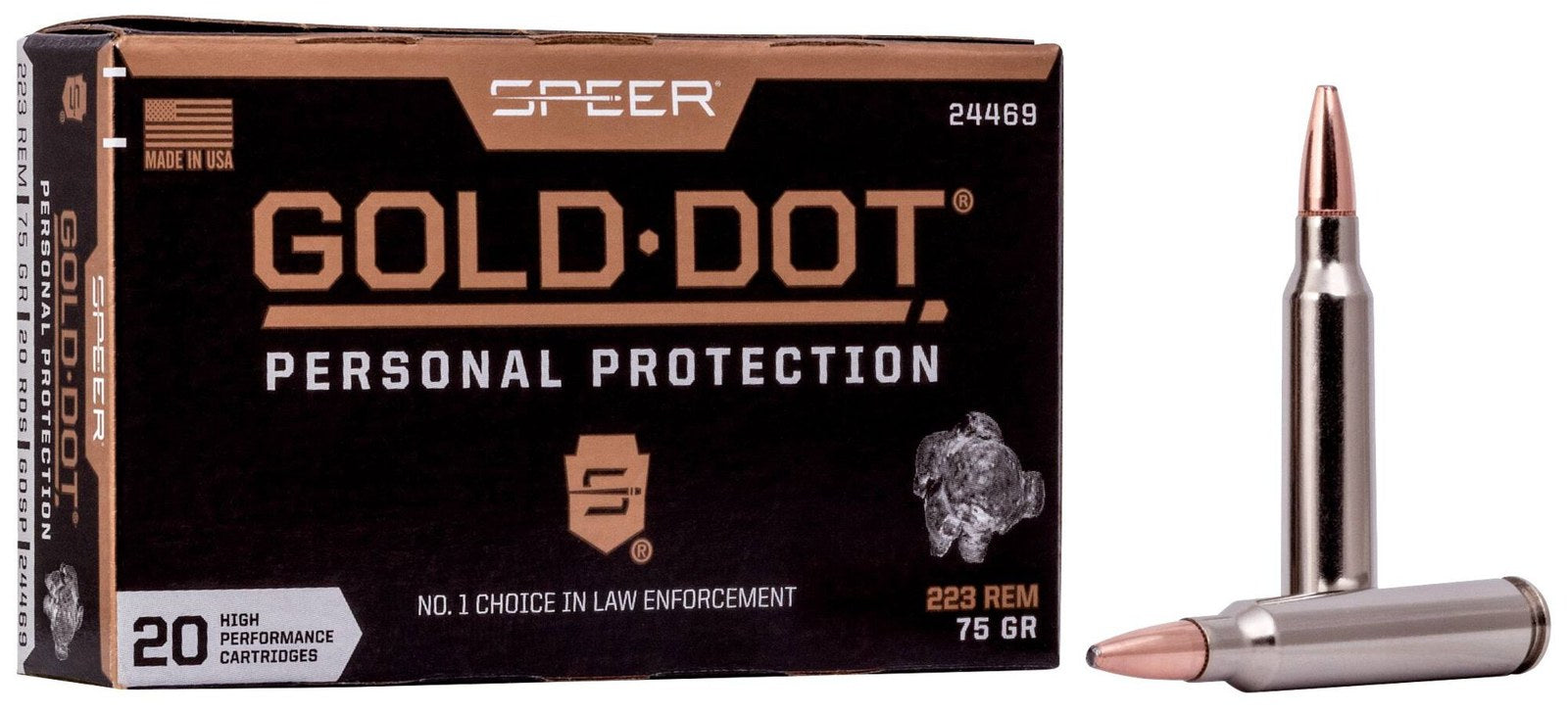 Speer - 223 Rem - Gold Dot Personal Protection - 75 gr - 20/Box