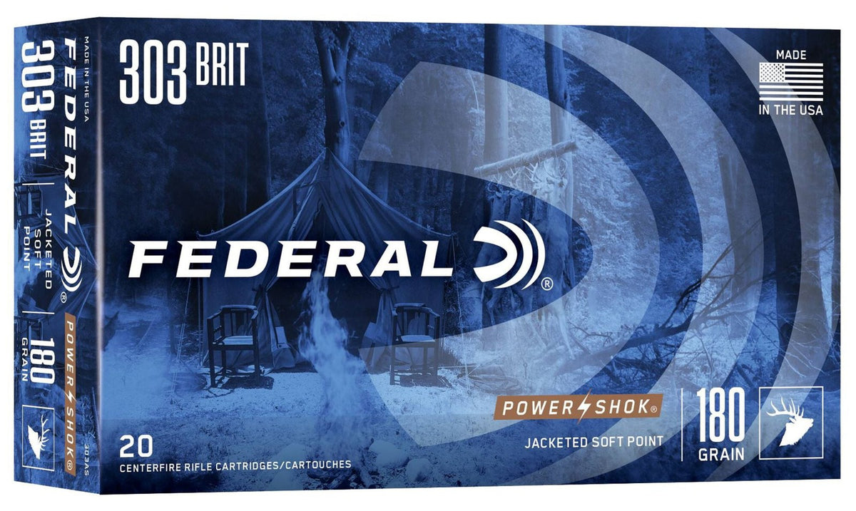 Federal - 303 British - Power-Shok - 180 gr - Jacketed SP - 20/Box