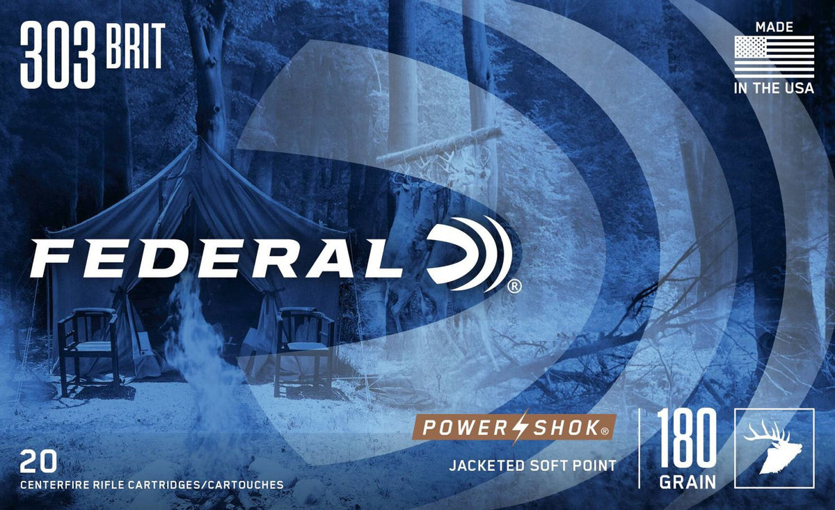Federal - 303 British - Power-Shok - 180 gr - Jacketed SP - 20/Box