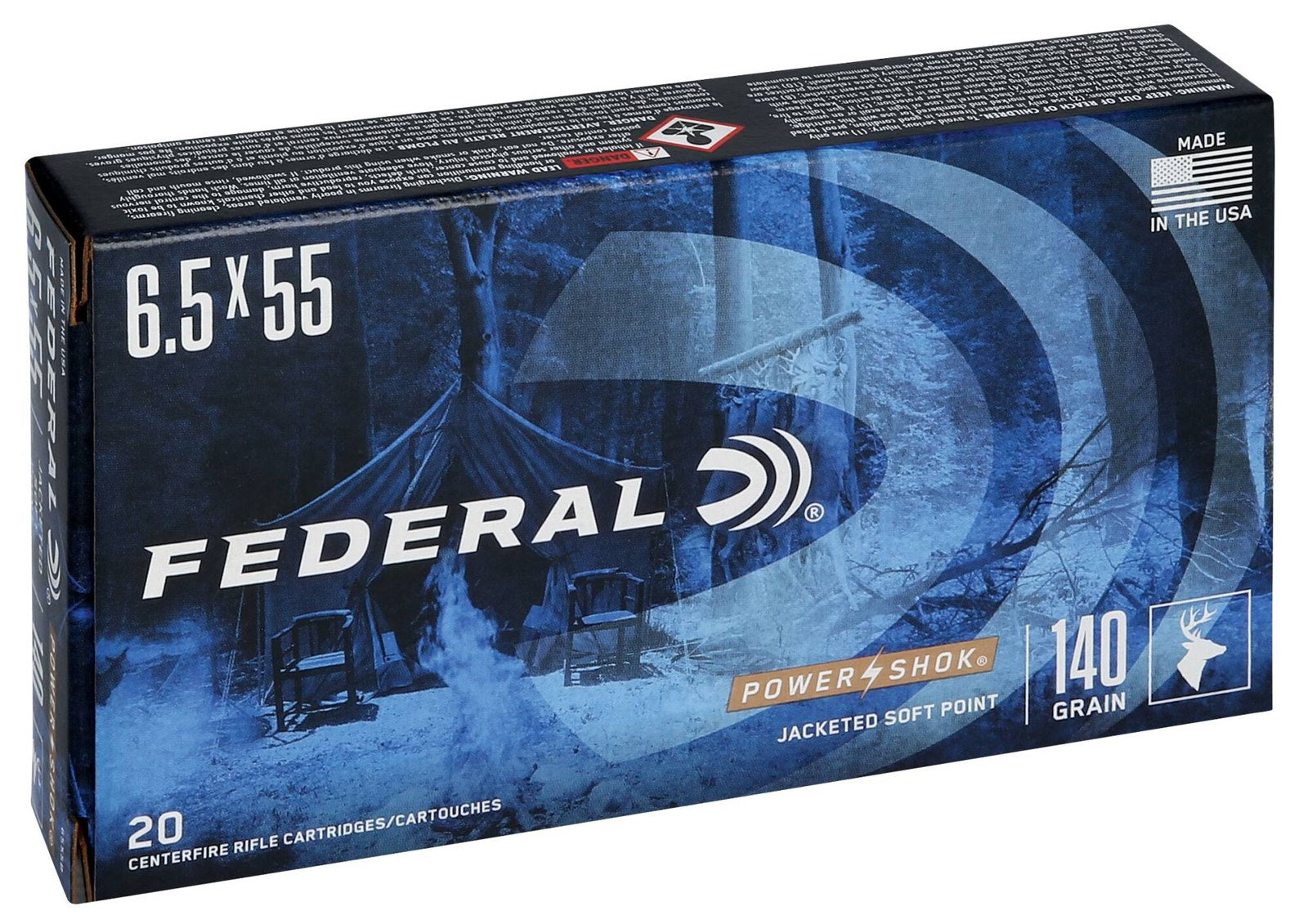 Federal - 6.5x55 - Power-Shok - 140 gr - SP Moly Coat - 20/Box