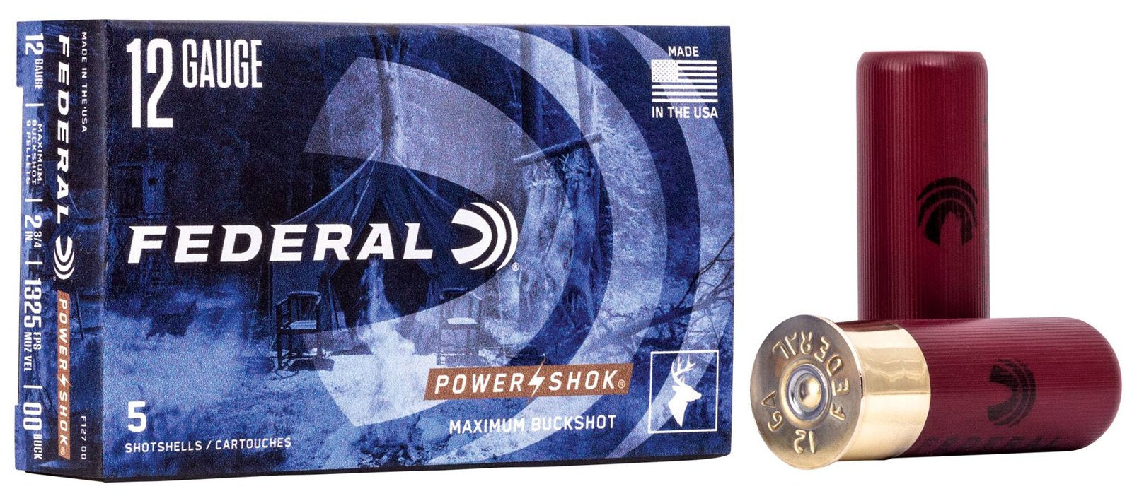 Federal - 12/70 - Power-Shok Buckshot - Max. 9 Pellets - 5/Box
