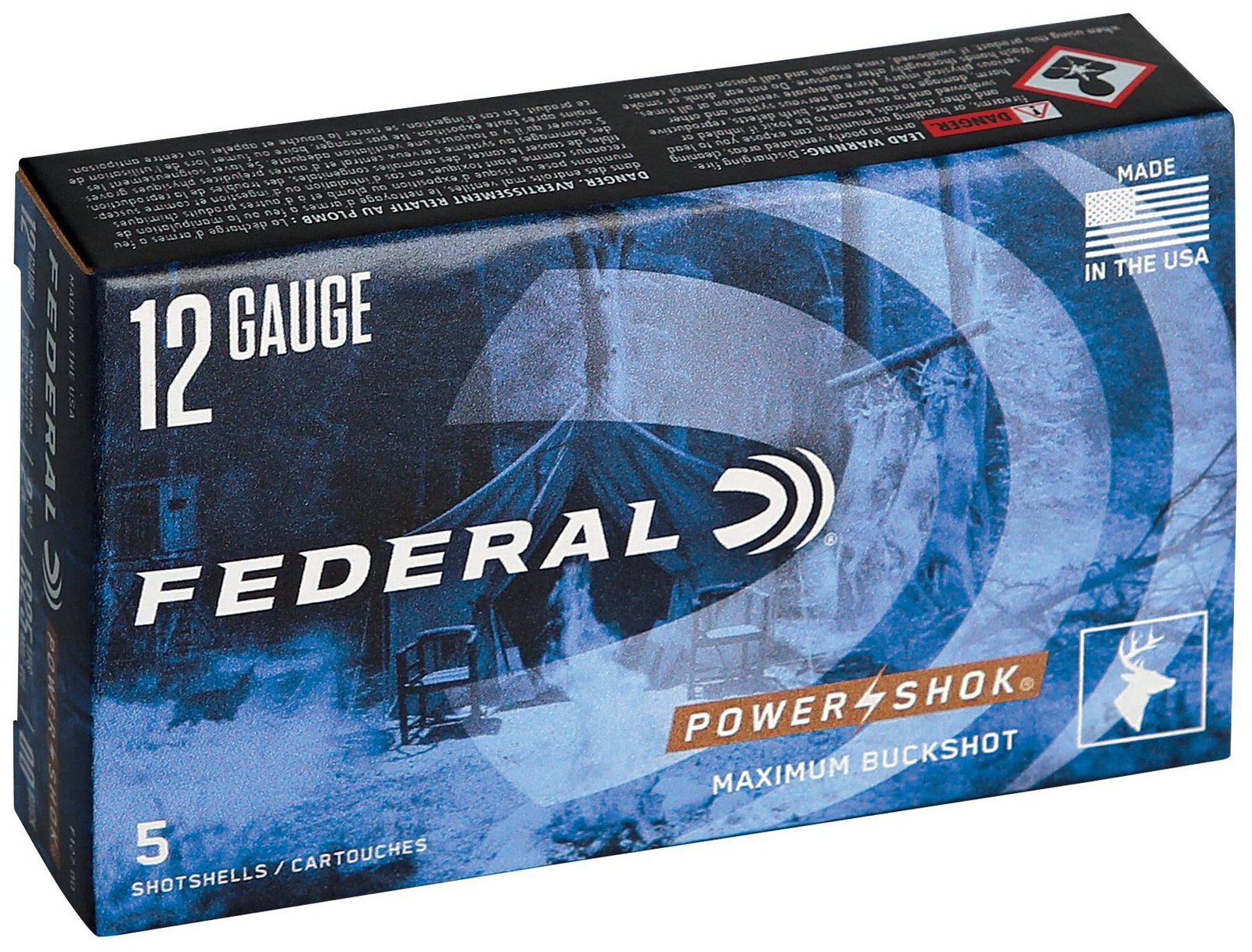 Federal - 12/70 - Power-Shok Buckshot - Max. 9 Pellets - 5/Box