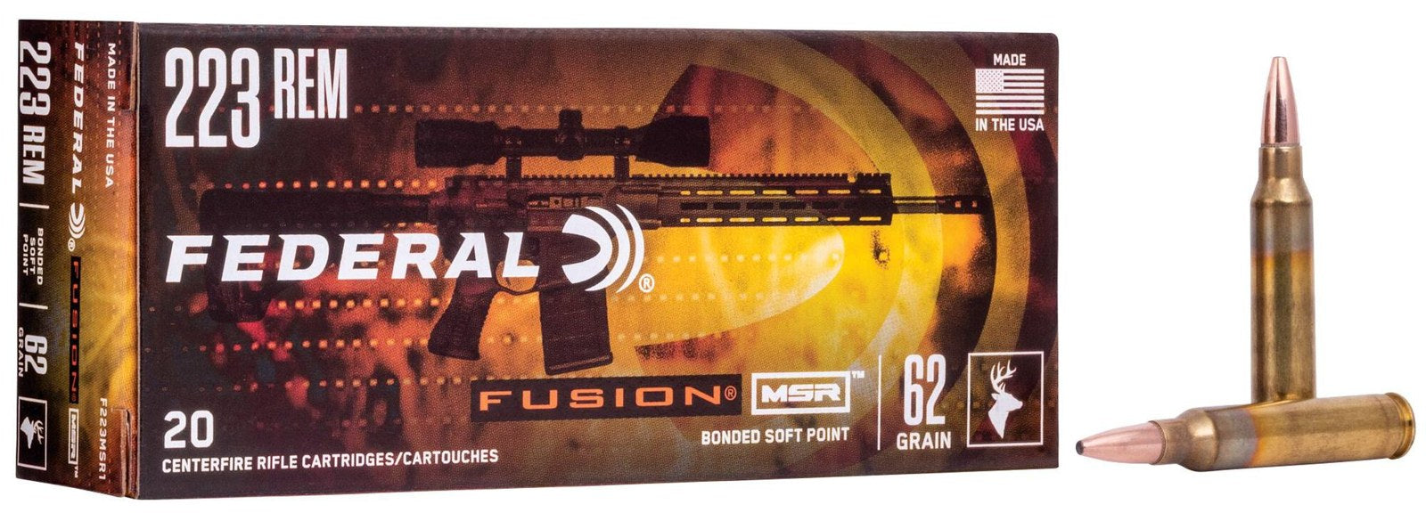 Federal - 223 Rem - Fusion MSR - 62 gr - 20/Box
