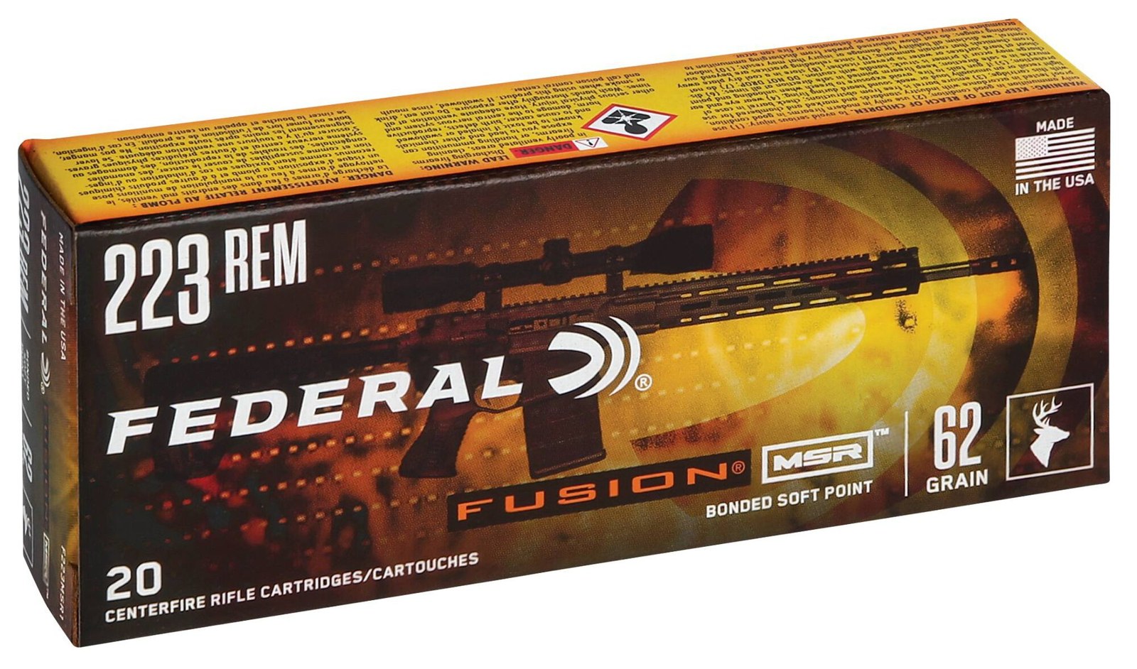 Federal - 223 Rem - Fusion MSR - 62 gr - 20/Box