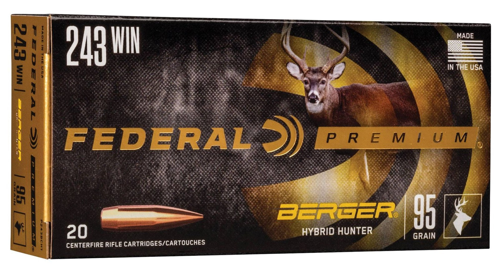Federal - 243 Win - Premium - 95 gr - Berger Hybrid Hunter - 20/Box