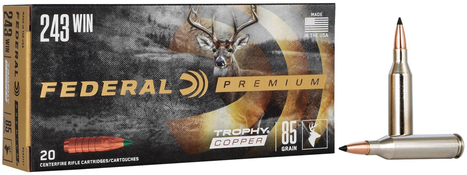 Federal - 243 Win - Premium - 85 gr - Trophy Copper - 20/Box