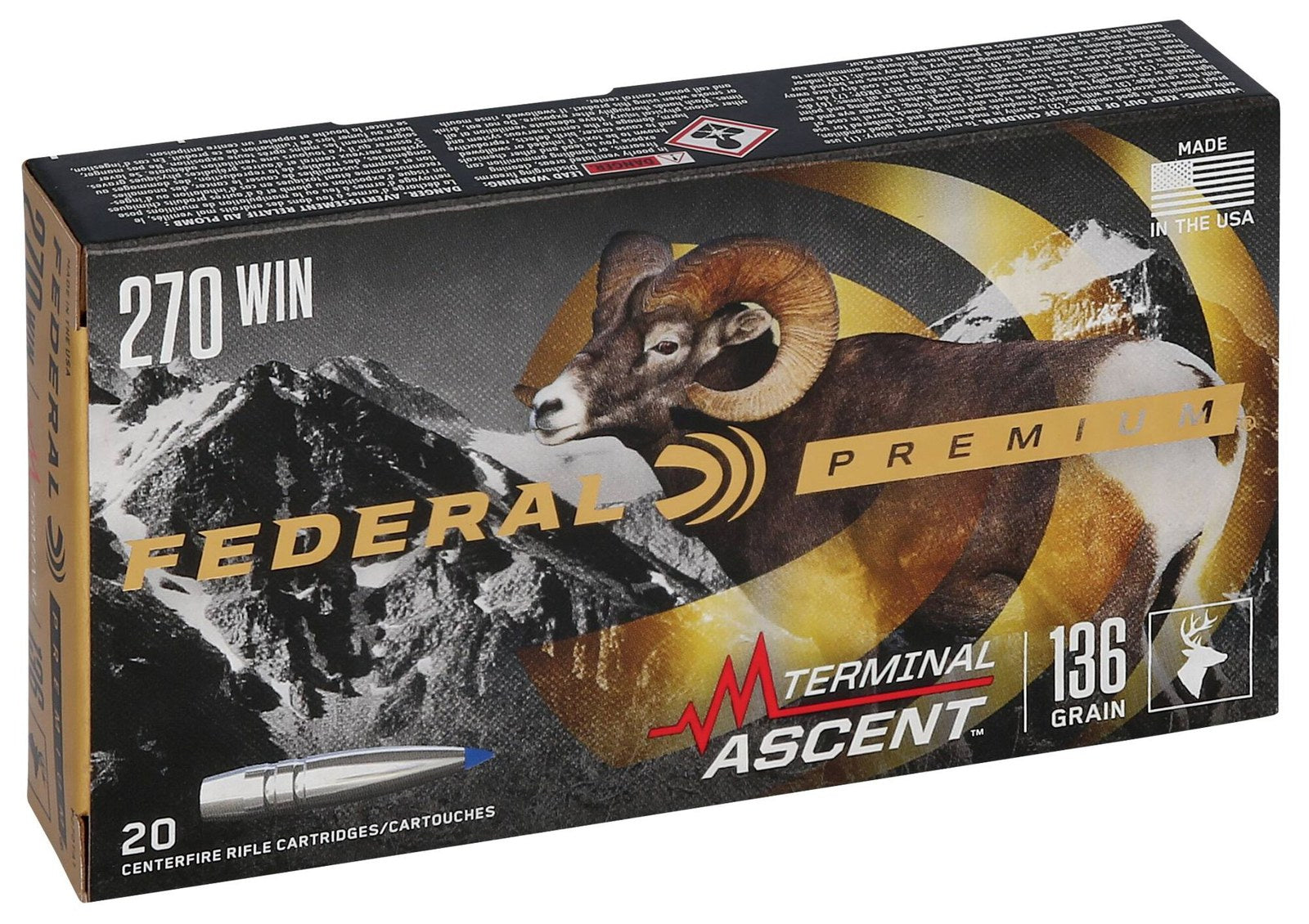 Federal - 270 Win - 136 gr - Terminal Ascent - 20/Box