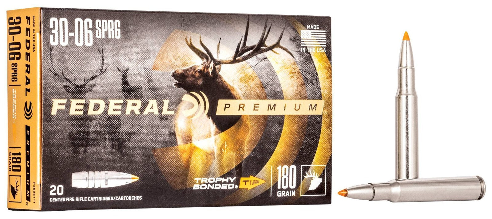 Federal - 30-06 Sprg - Premium - 180 gr - Trophy Bonded Tip - 20/Box