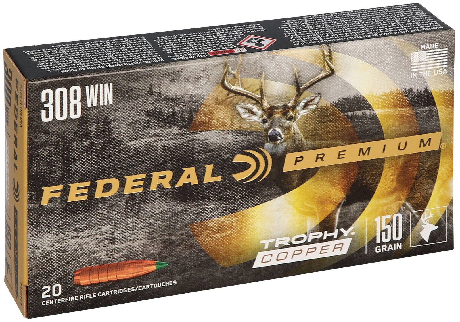 Federal - 308 Win - Premium - 150 gr - Trophy Copper - 20/Box