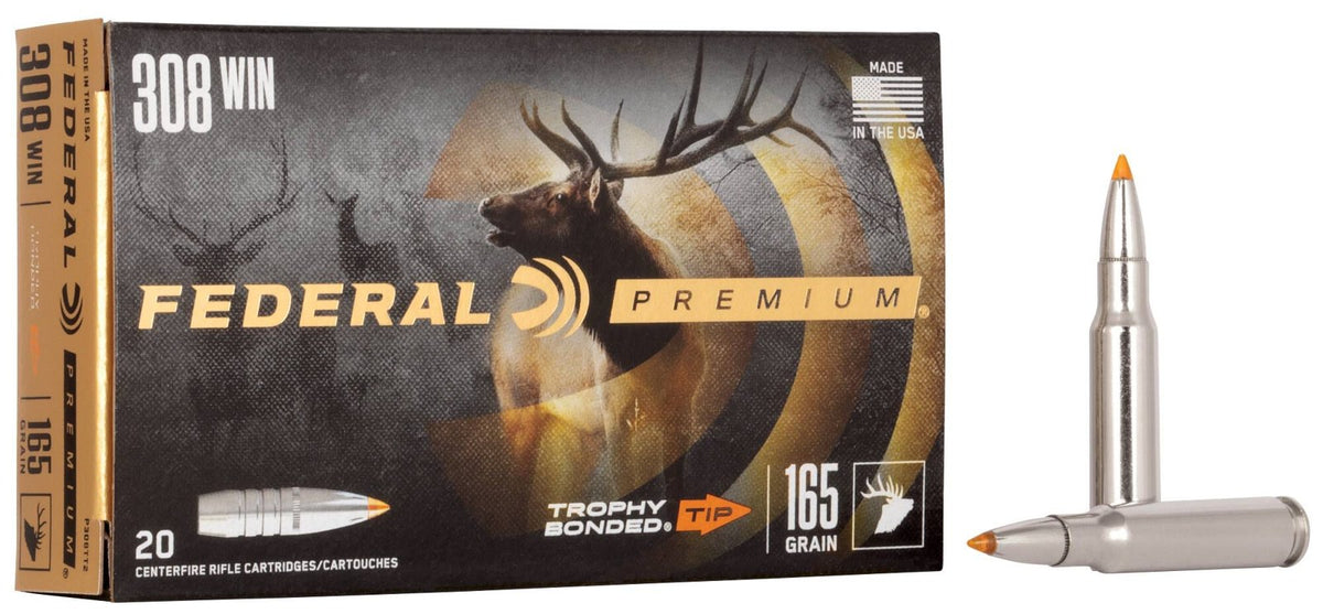 Federal - 308 Win - Premium - 165 gr - Trophy Bonded Tip - 20/Box