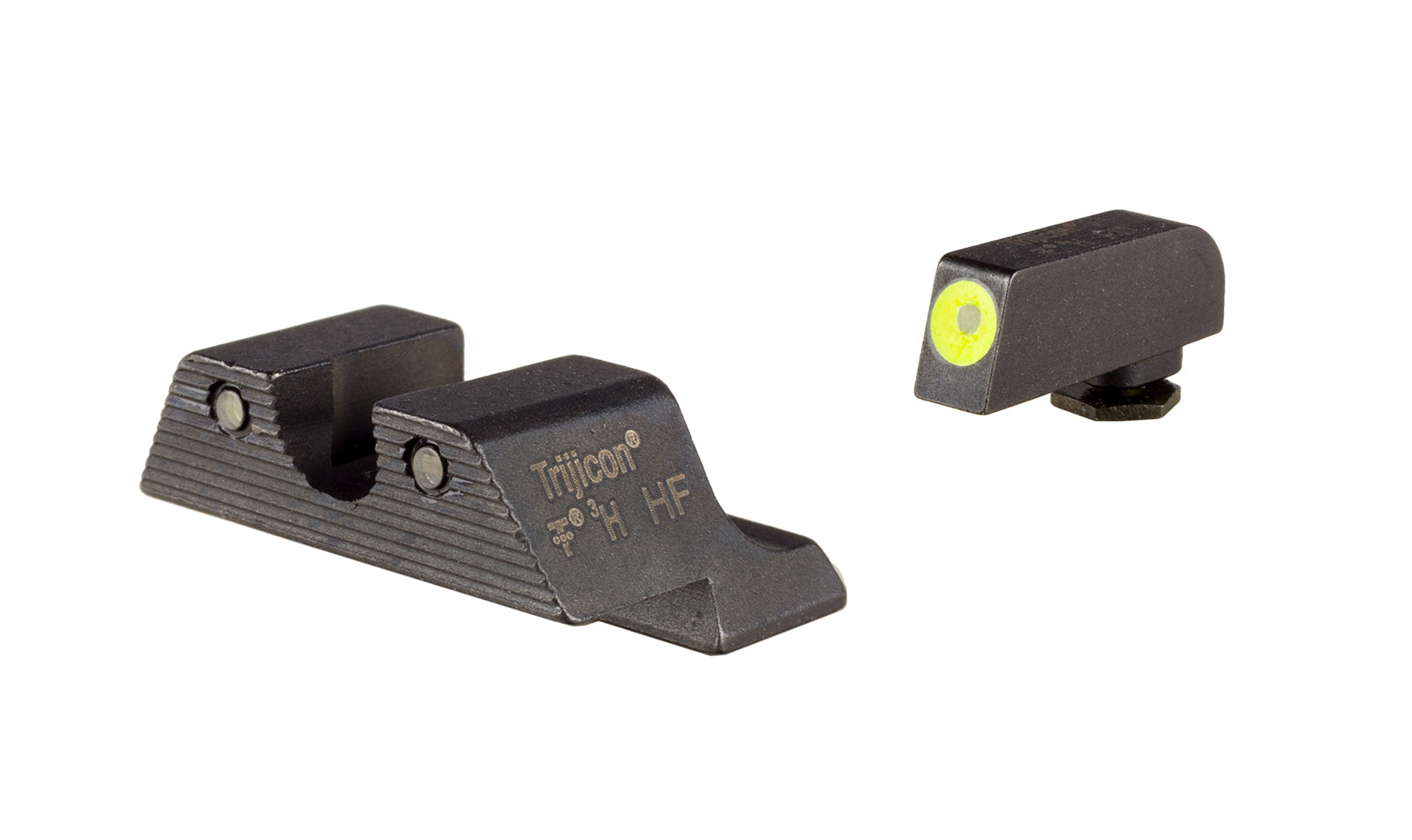 Trijicon HD nattsikteset med gul frontkontur och grön tritiumbelysning för Glock