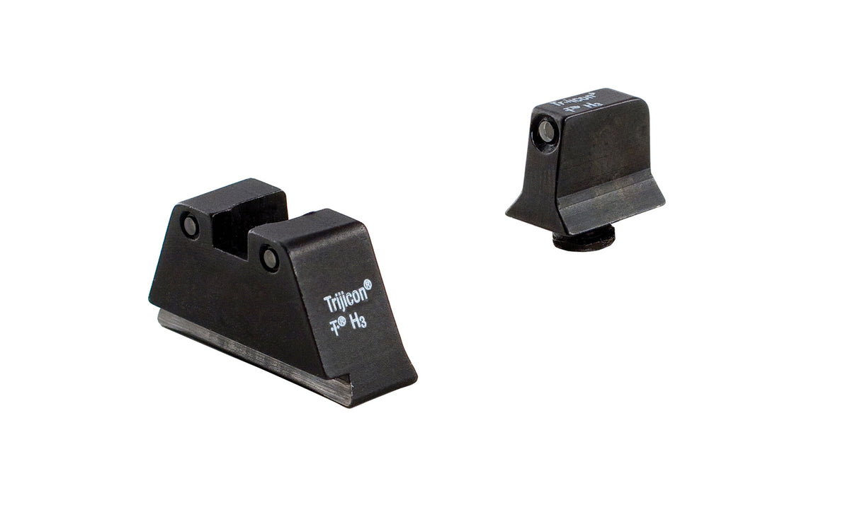 Trijicon upphöjt sikteset för Glock med svarta siktesblad och gröna tritiumlampor