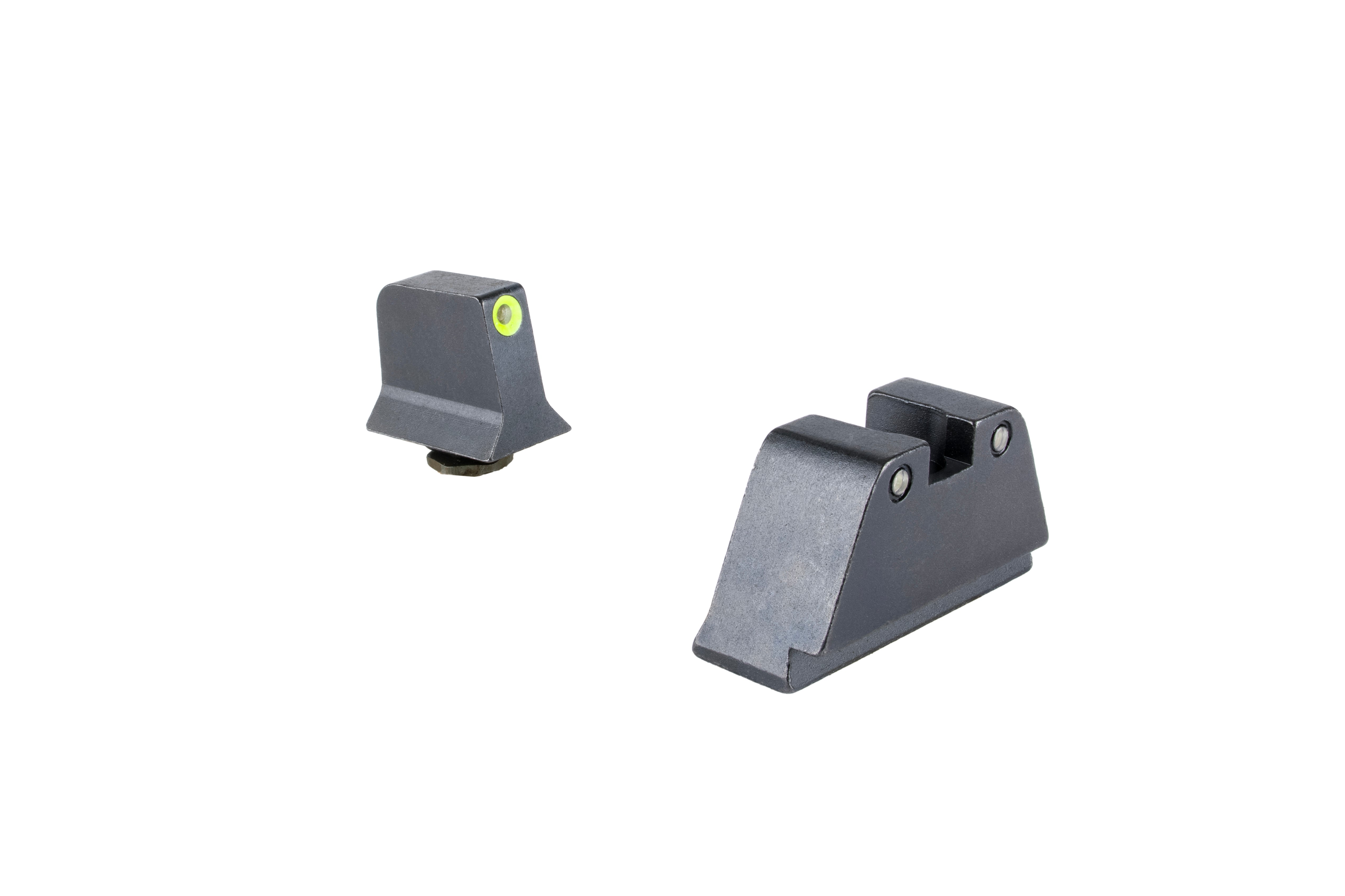 Trijicon förhöjda tritiumjärnsikten för Glock med gul frontmarkering och svarta bakmarkeringar – bild 3