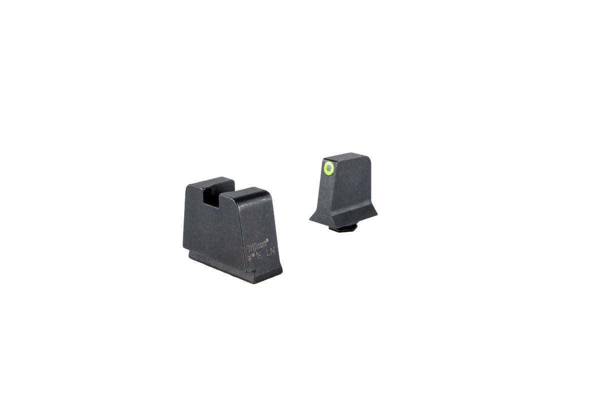 Trijicon upphöjda järnsikten för Glock Slim Frame med gul kontur och grönt tritium