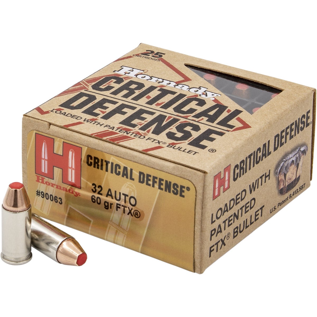 Hornady - Critical Defense 32 Auto 60 gr FTX CD - 25/Box