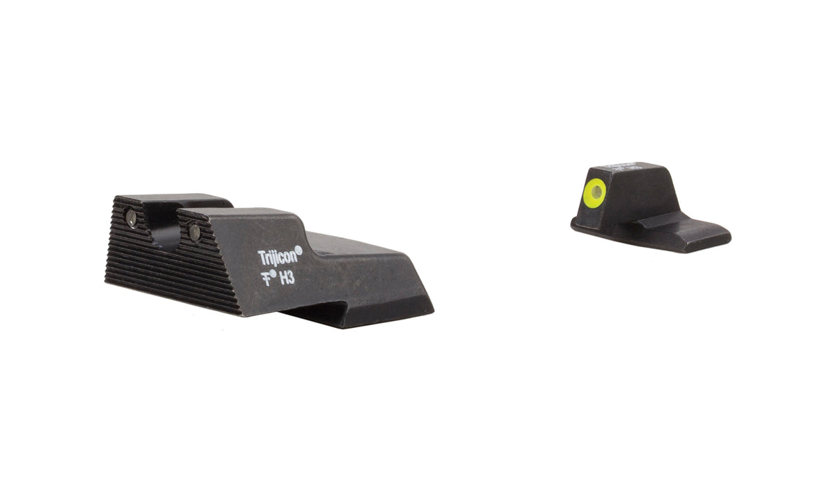 Trijicon HD XR nattsikten med gul frontkontur och gröna tritiumlampor för H&K