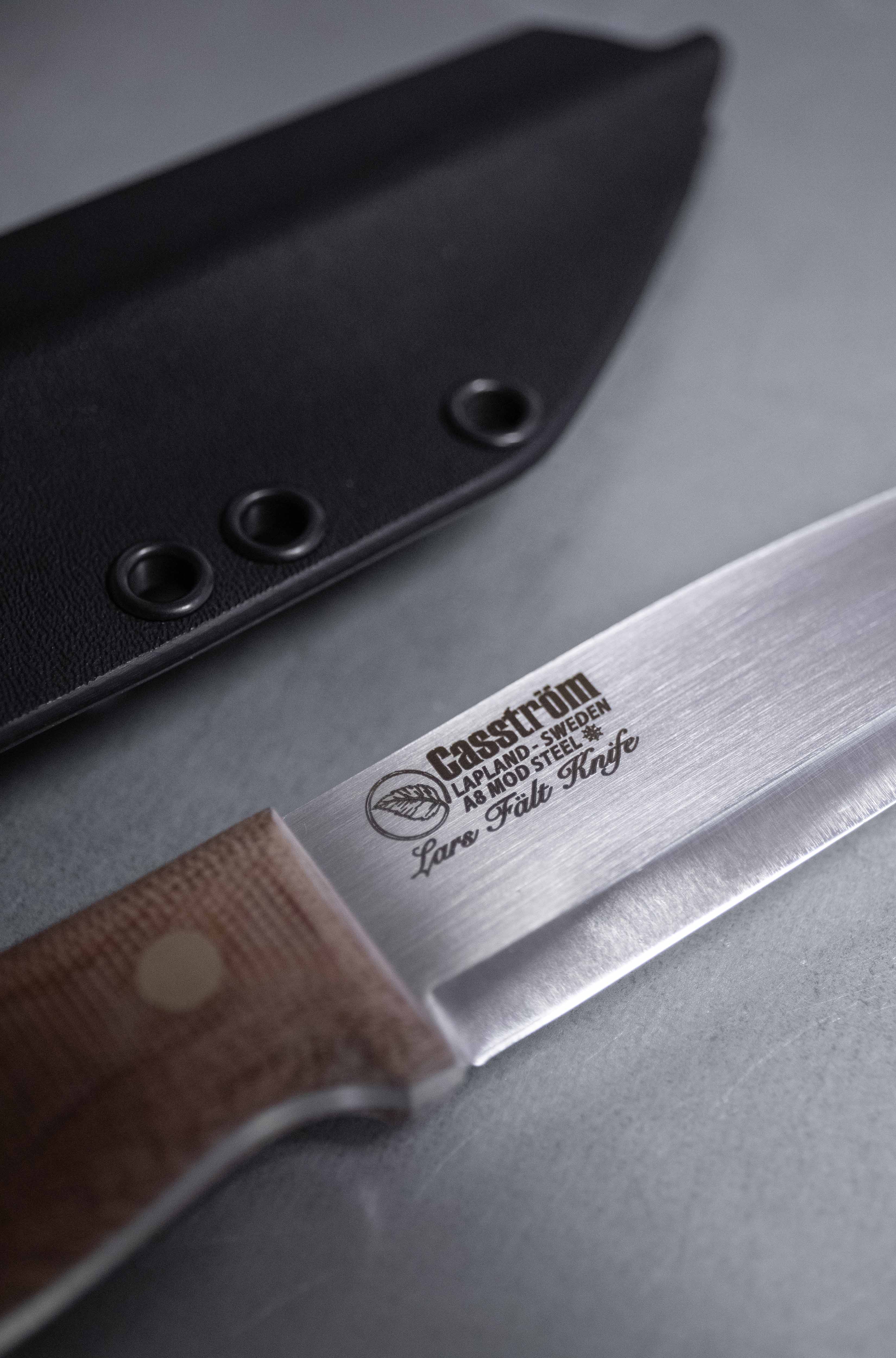 Casström Lars Fält kniv Canvas Micarta & A8 Mod, slida i Kydex – bild 3