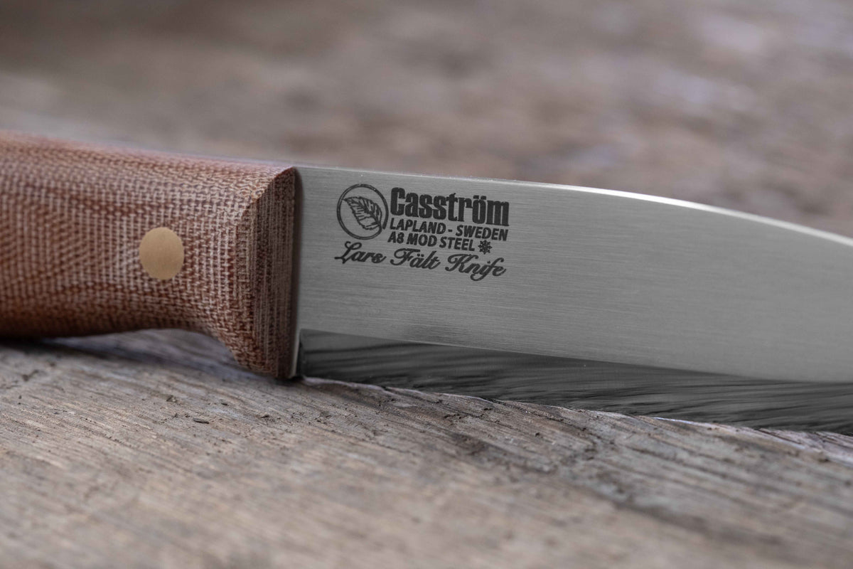 Casström Lars Fält kniv Canvas Micarta & A8 Mod, slida i Kydex – bild 5