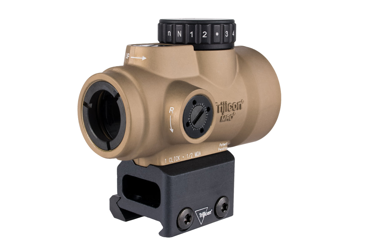 Trijicon MRO SD 1x25 rödpunktsikte med 2,0 MOA röd punkt, Coyote Brown-finish och full co-witness-fäste – bild 4