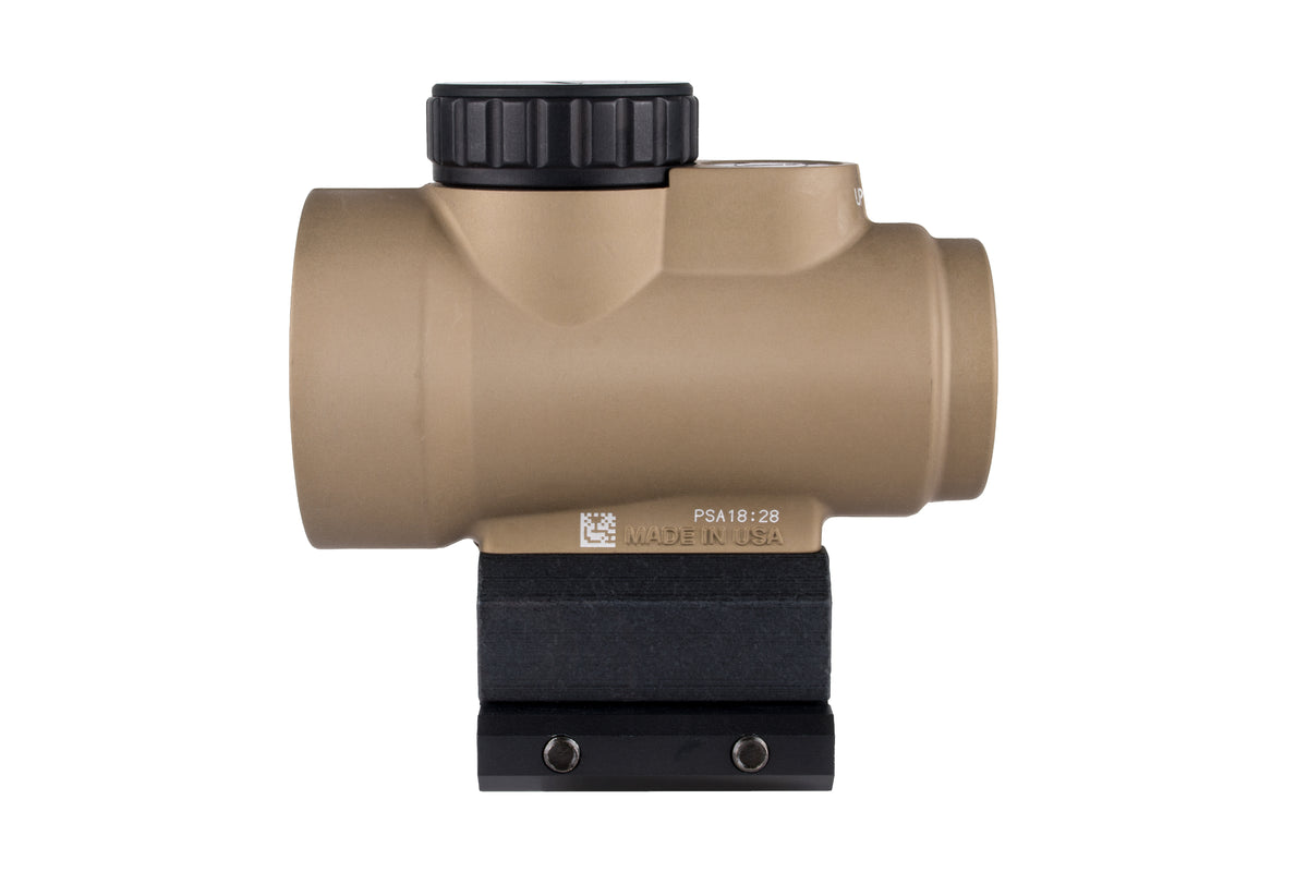 Trijicon MRO SD 1x25 rödpunktsikte med 2,0 MOA röd punkt, Coyote Brown-finish och full co-witness-fäste – bild 2