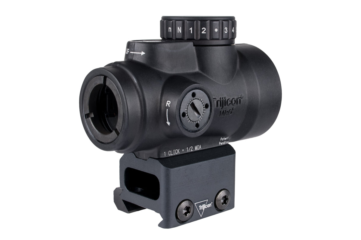 Trijicon MRO SD 1x25 rödpunktsikte med grön 2,0 MOA-punkt och Full Co-Witness-montage – bild 4