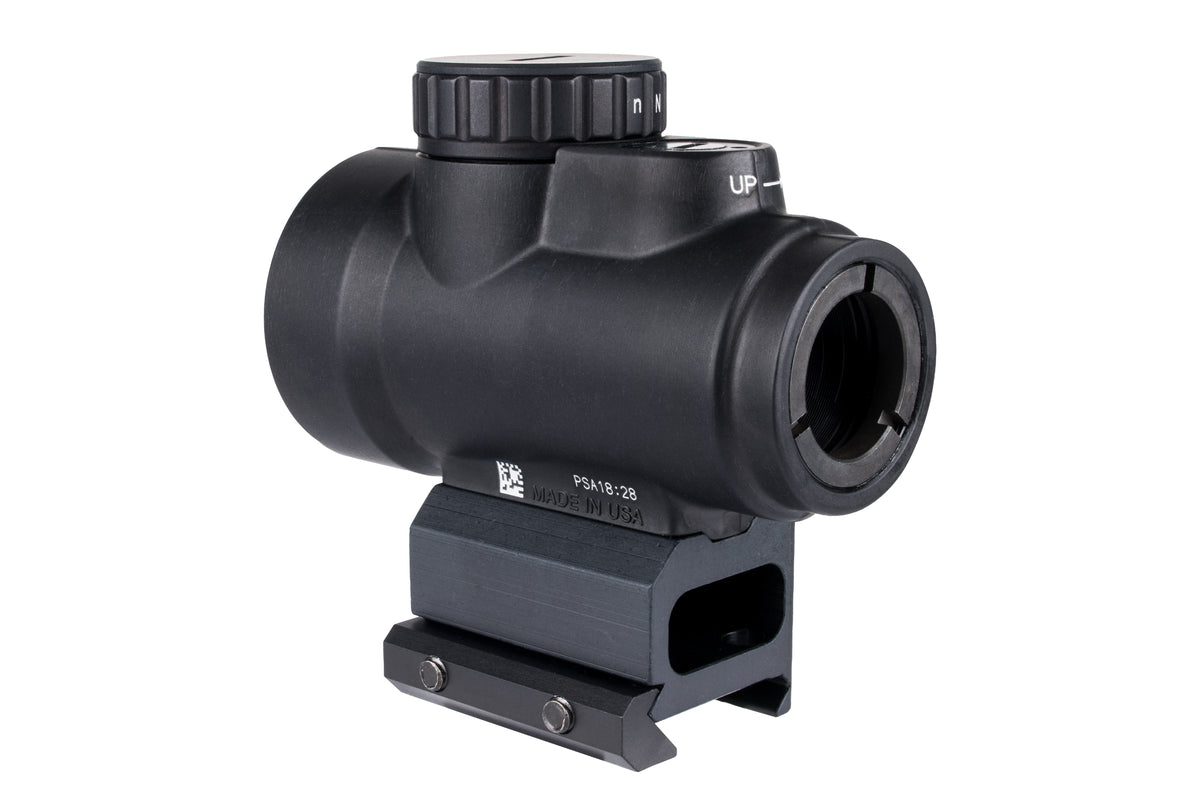 Trijicon MRO SD 1x25 rödpunktsikte med grön 2,0 MOA-punkt och Full Co-Witness-montage – bild 3