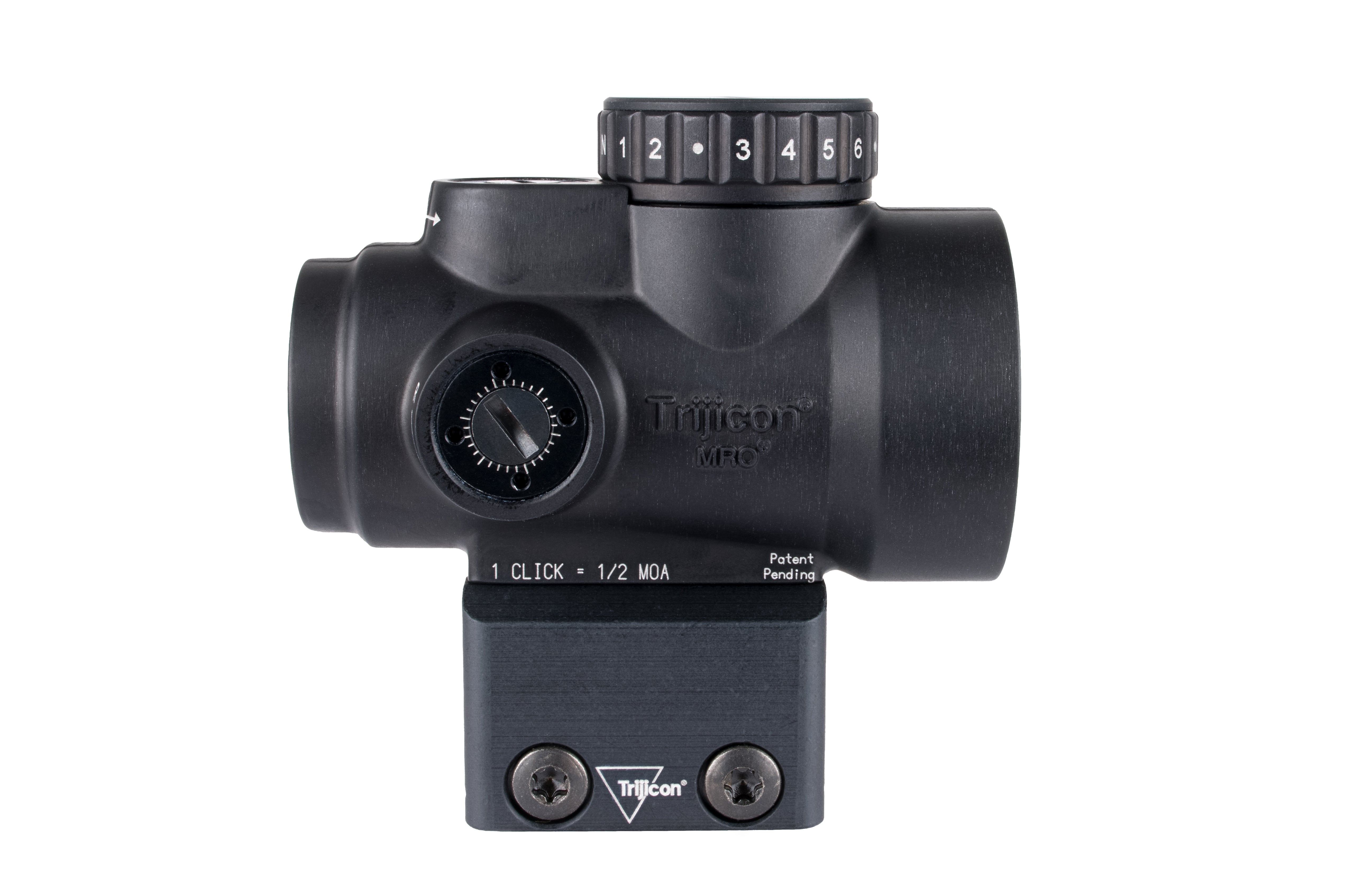 Trijicon MRO SD 1x25 rödpunktsikte med grön 2,0 MOA-punkt och Full Co-Witness-montage – bild 5
