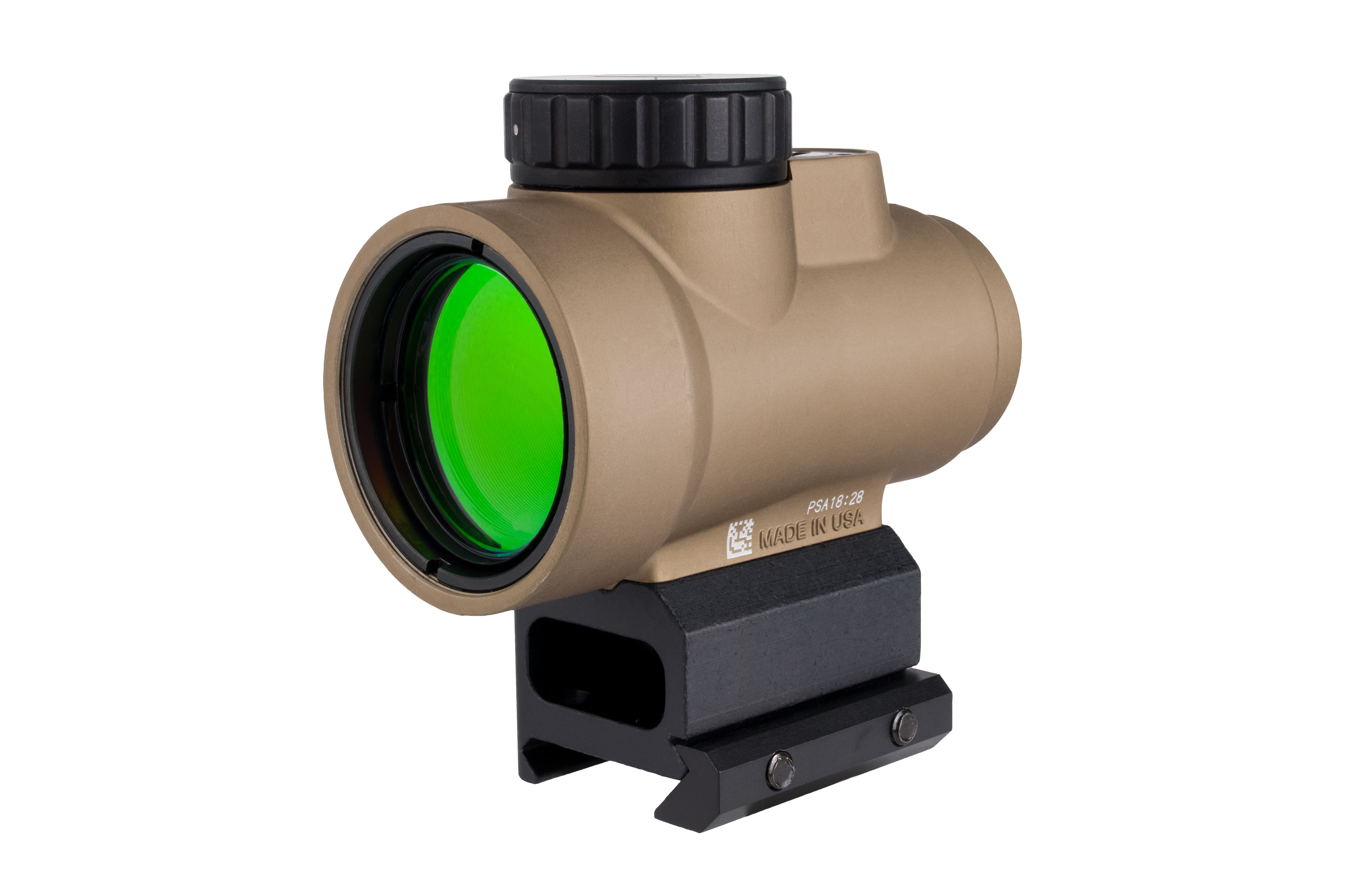 Trijicon MRO SD 1x25 rödpunktsikte med grön 2,0 MOA-punkt, Coyote Brown-finish och Full Co-Witness-montage
