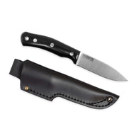 Casström No.10 SFK kniv Svart micarta & rostfritt stål, slida i läder