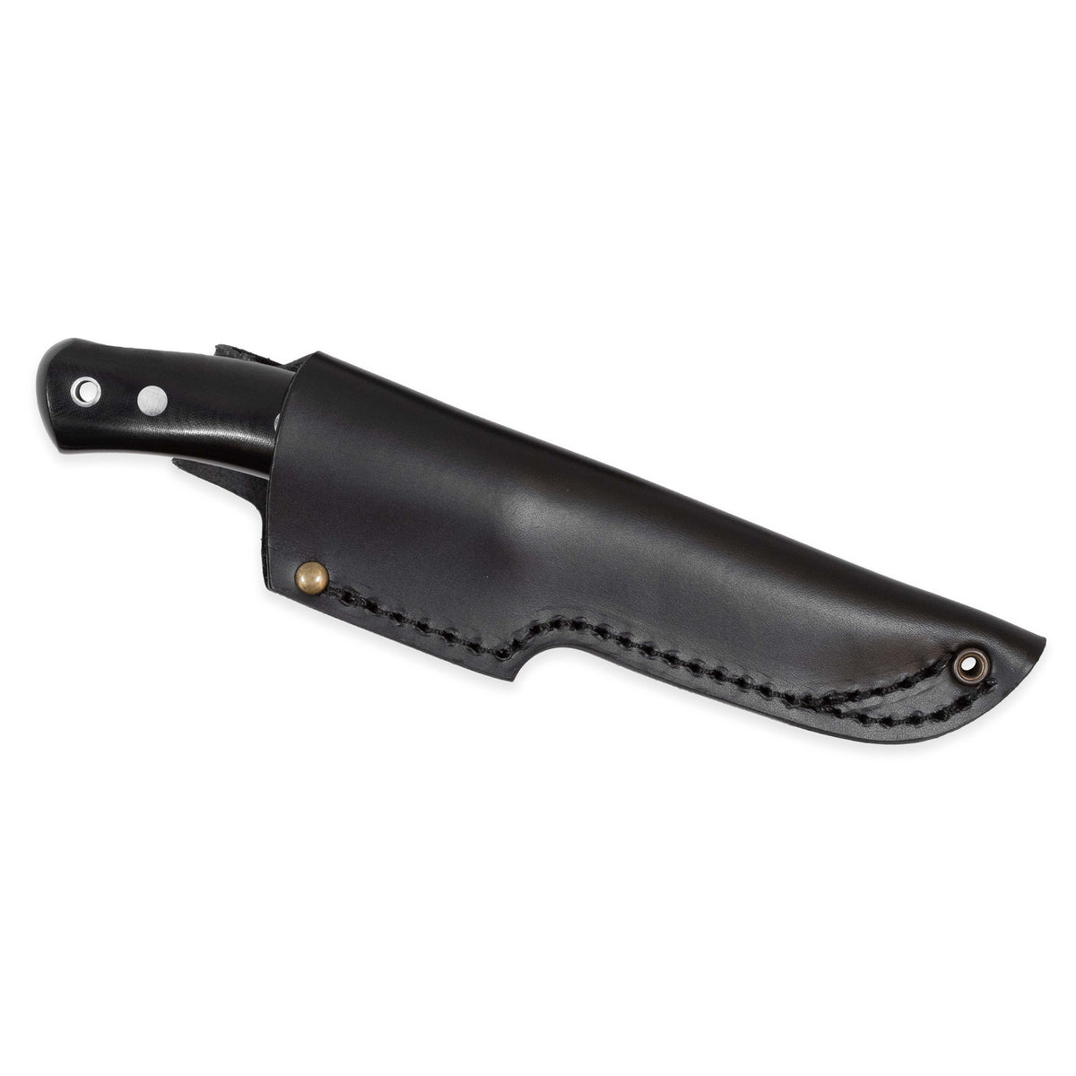 Casström No.10 SFK kniv Svart micarta & rostfritt stål, slida i läder – bild 3
