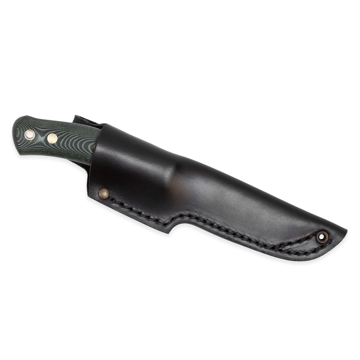 Casström No.10 SFK kniv Grön micarta & verktygsstål, slida i läder – bild 3