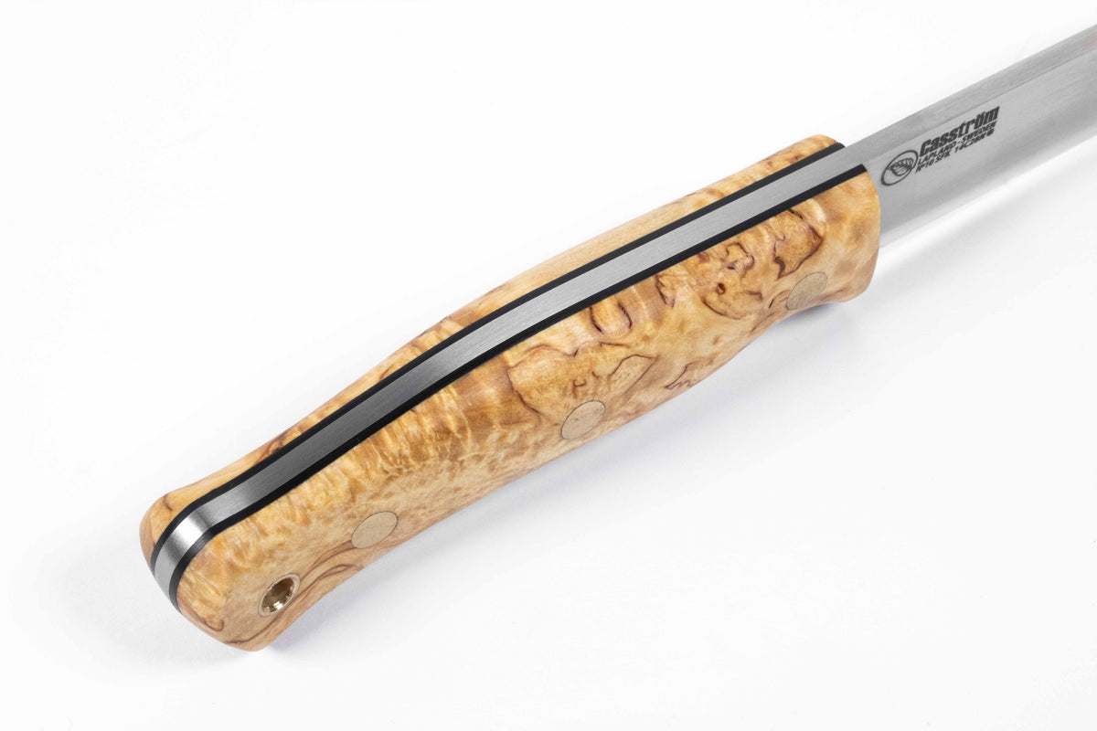 Casström No.10 SFK kniv Masurbjörk & verktygsstål, slida i läder – bild 4