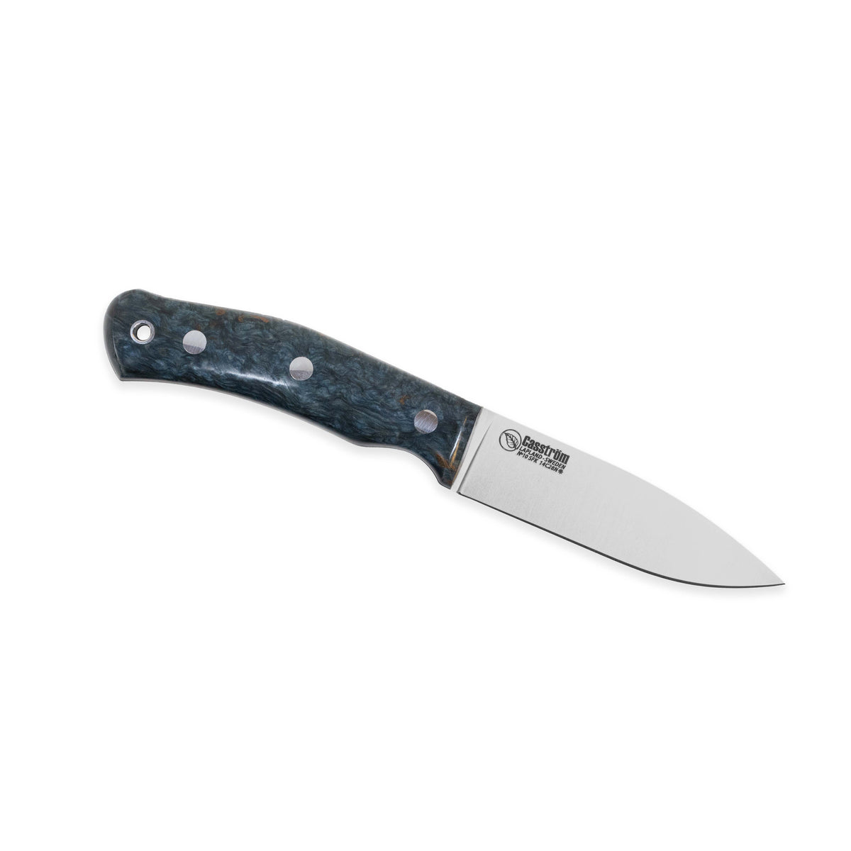 Casström No.10 SFK kniv Stabiliserad blå masurbjörk & rostfritt stål, slida i Kydex – bild 2