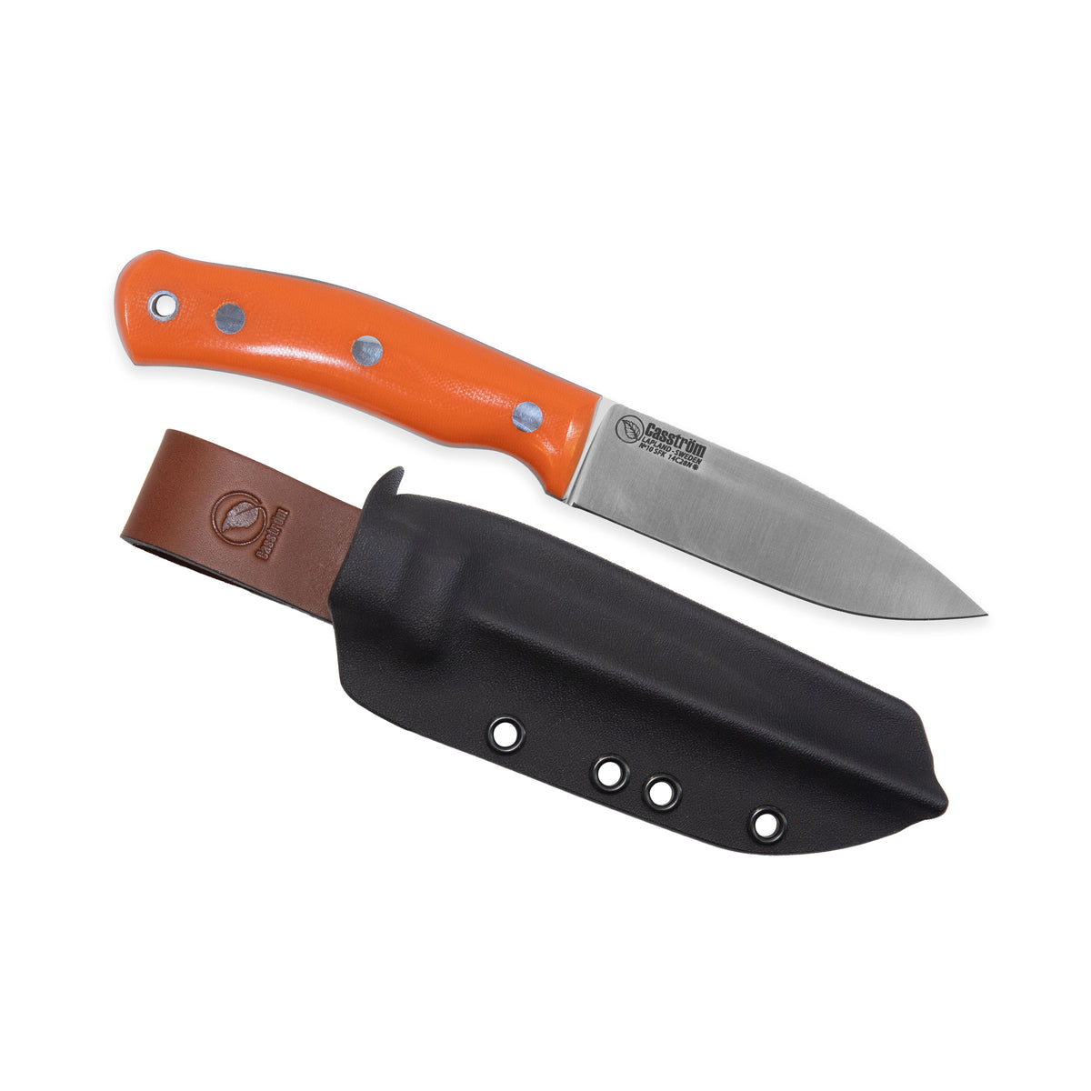 Casström No.10 SFK kniv Orange G10 & rostfritt stål, slida i Kydex
