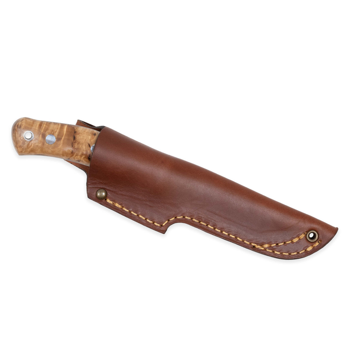 Casström No.10 SFK kniv Stabiliserad masurbjörk & rostfritt stål, slida i läder – bild 3