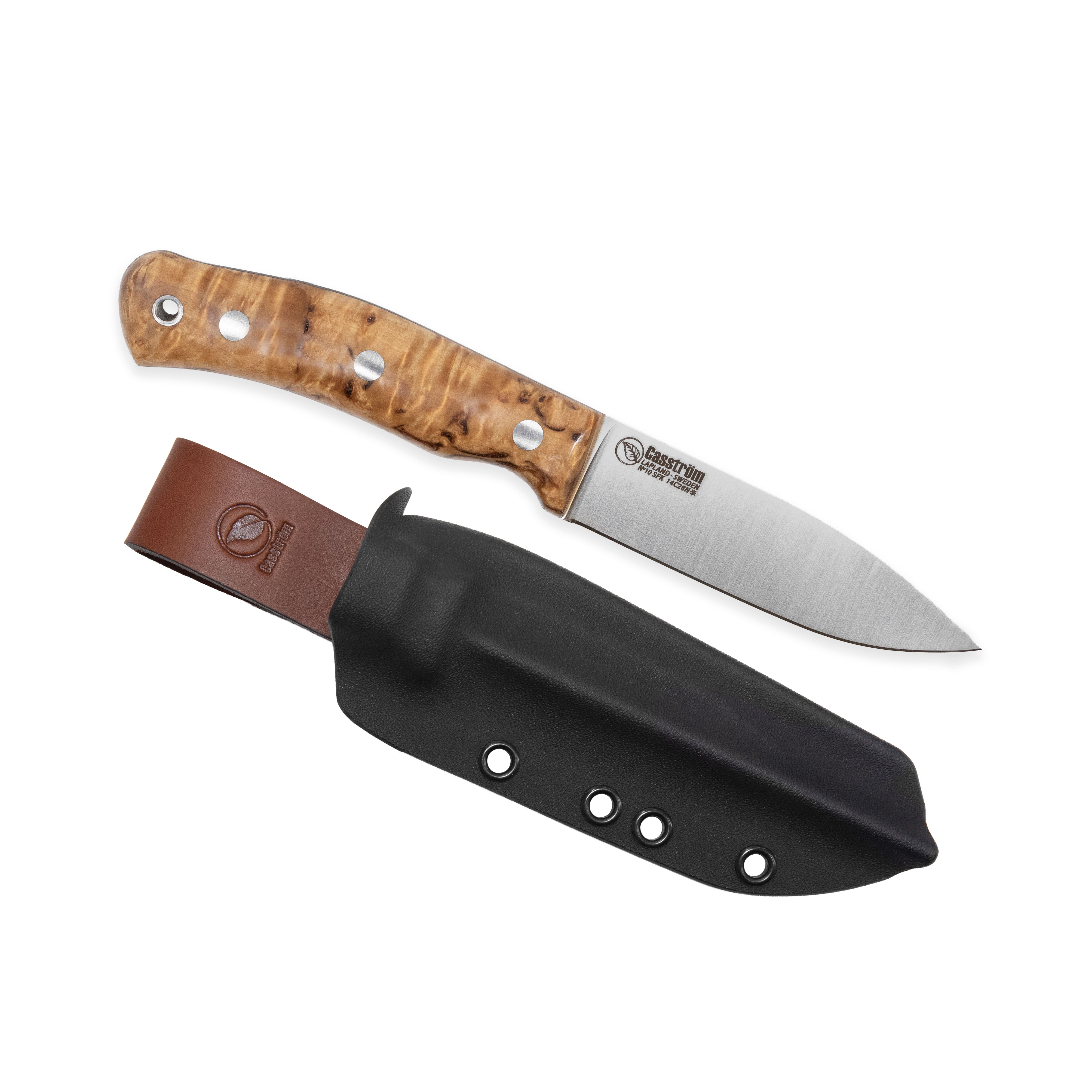 Casström No.10 SFK kniv Stabiliserad masurbjörk & rostfritt stål, slida i Kydex