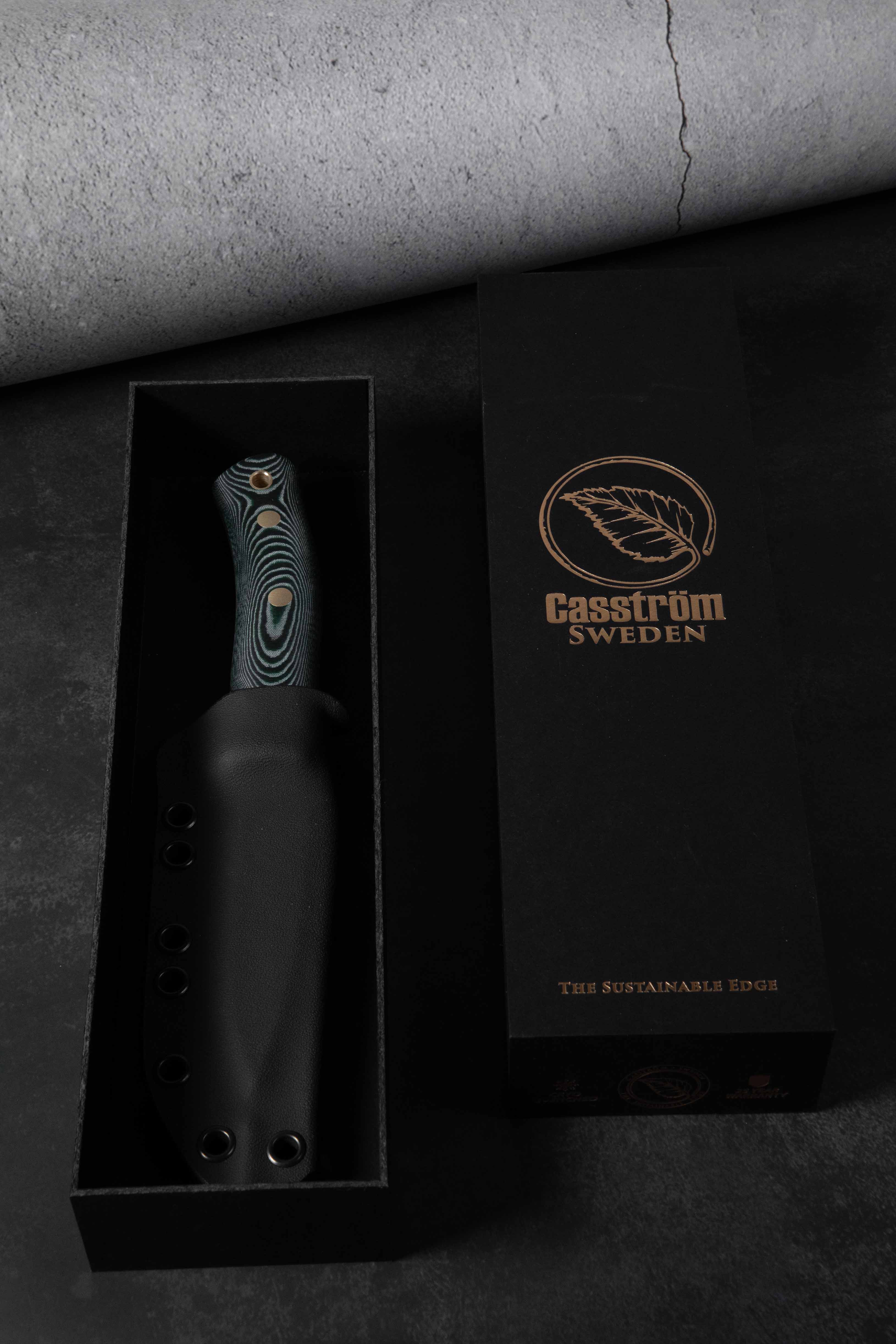 Casström No.10 SFK kniv Grön micarta & verktygsstål, slida i Kydex – bild 6