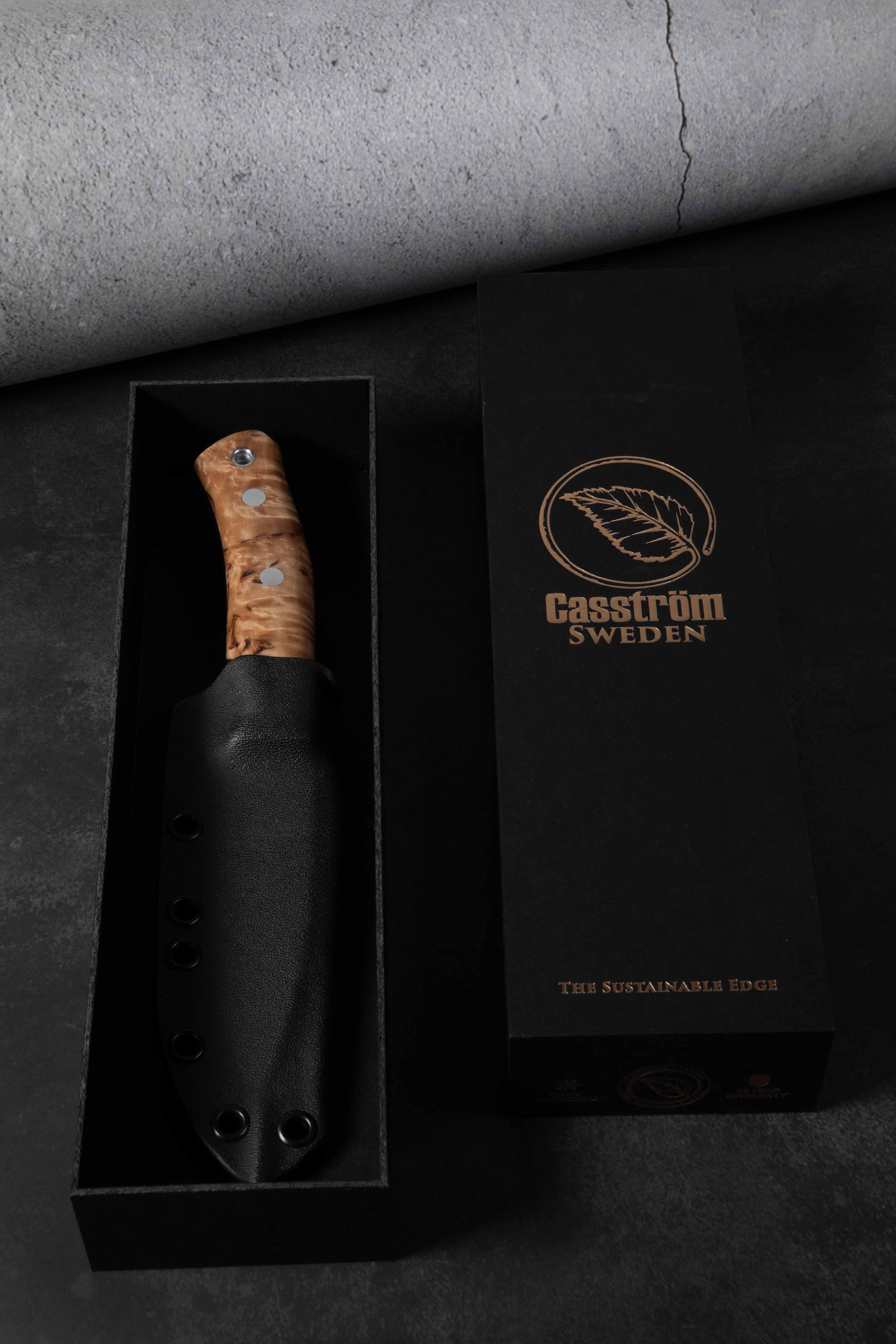 Casström No.10 SFK kniv Stabiliserad masurbjörk & rostfritt stål, slida i Kydex – bild 6