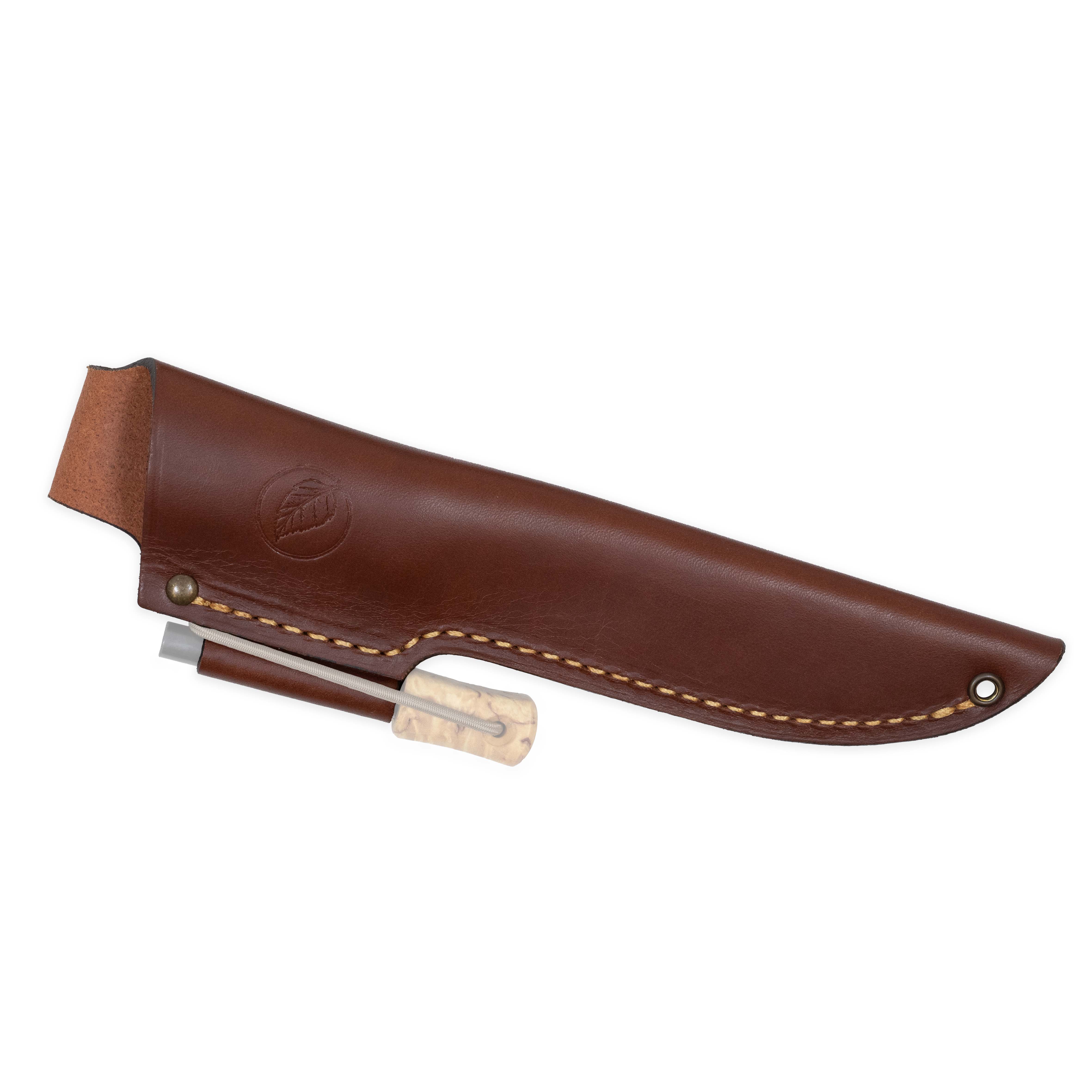 Casström No.14 knivslida med tändstålshållare Cognacbrunt läder