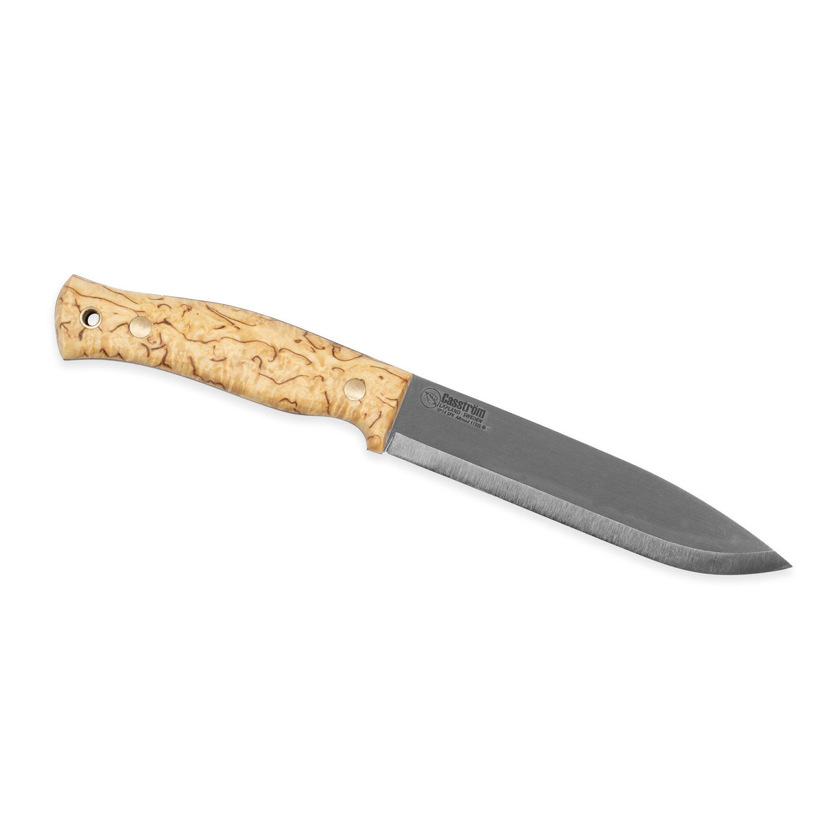 Casström No.14 SFK kniv Masurbjörk, slida i läder inkl. tändstål – bild 3